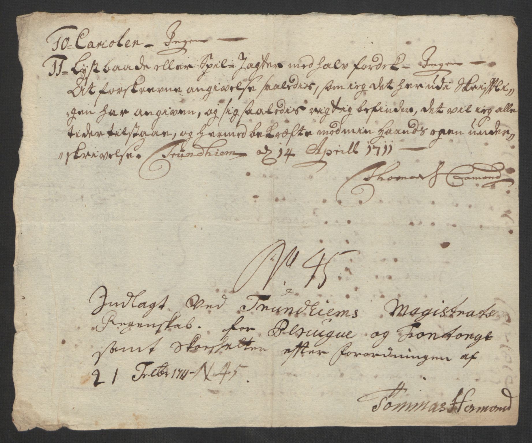 Rentekammeret inntil 1814, Reviderte regnskaper, Byregnskaper, AV/RA-EA-4066/R/Rs/L0507: [S3] Kontribusjonsregnskap, 1699-1711, p. 576