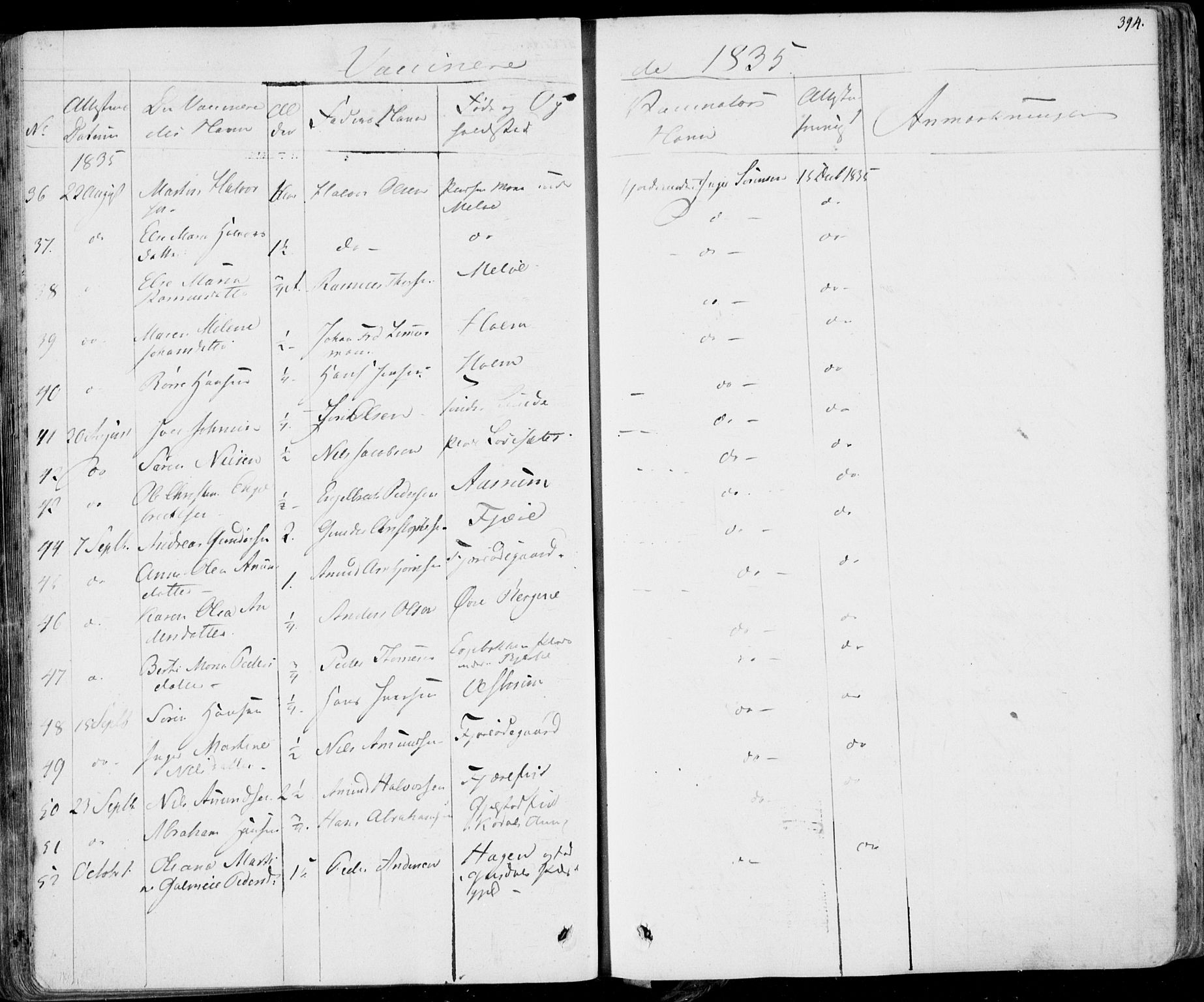 Hedrum kirkebøker, AV/SAKO-A-344/F/Fa/L0005: Parish register (official) no. I 5, 1835-1848, p. 394