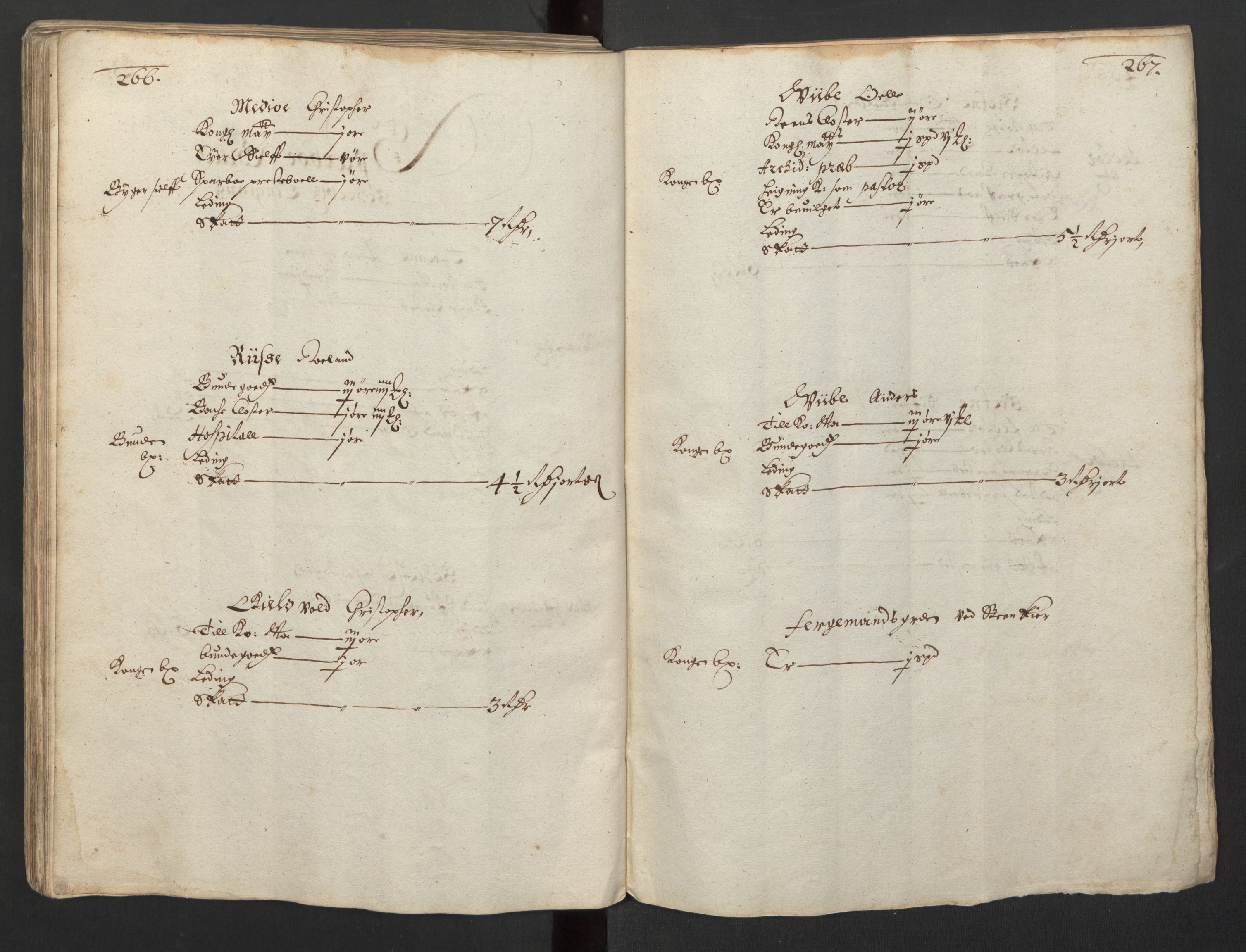 Rentekammeret inntil 1814, Realistisk ordnet avdeling, AV/RA-EA-4070/L/L0029/0001: Trondheim lagdømme: / Alminnelig jordebok og skattemanntall - Inderøy, 1661, p. 266-267