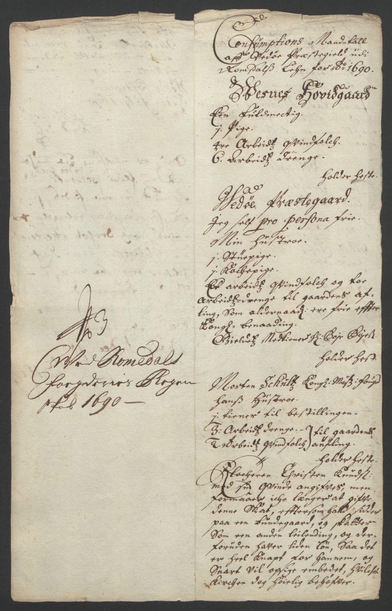 Rentekammeret inntil 1814, Reviderte regnskaper, Fogderegnskap, AV/RA-EA-4092/R55/L3649: Fogderegnskap Romsdal, 1690-1691, p. 95