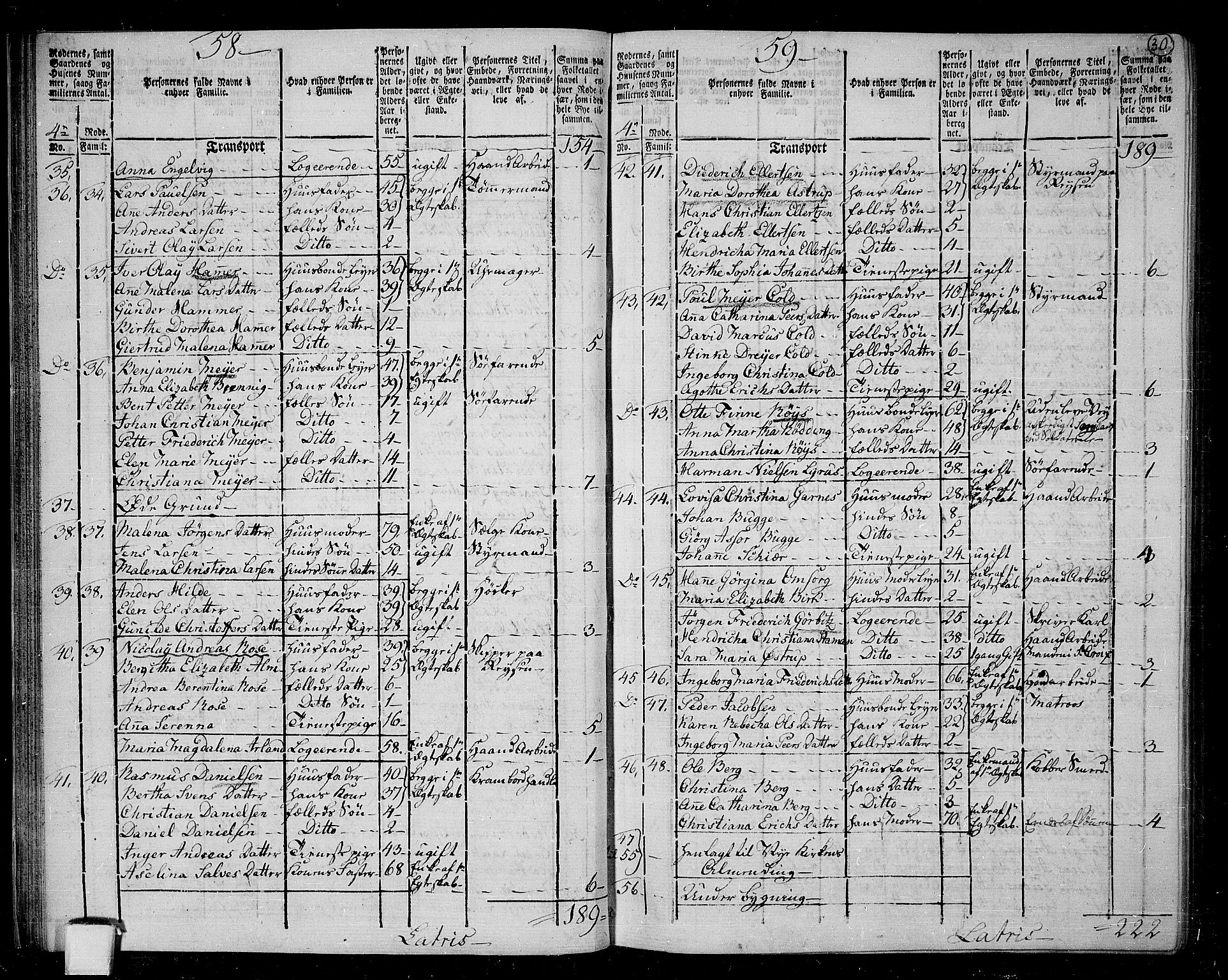 RA, 1801 census for 1301 Bergen, 1801, p. 29b-30a