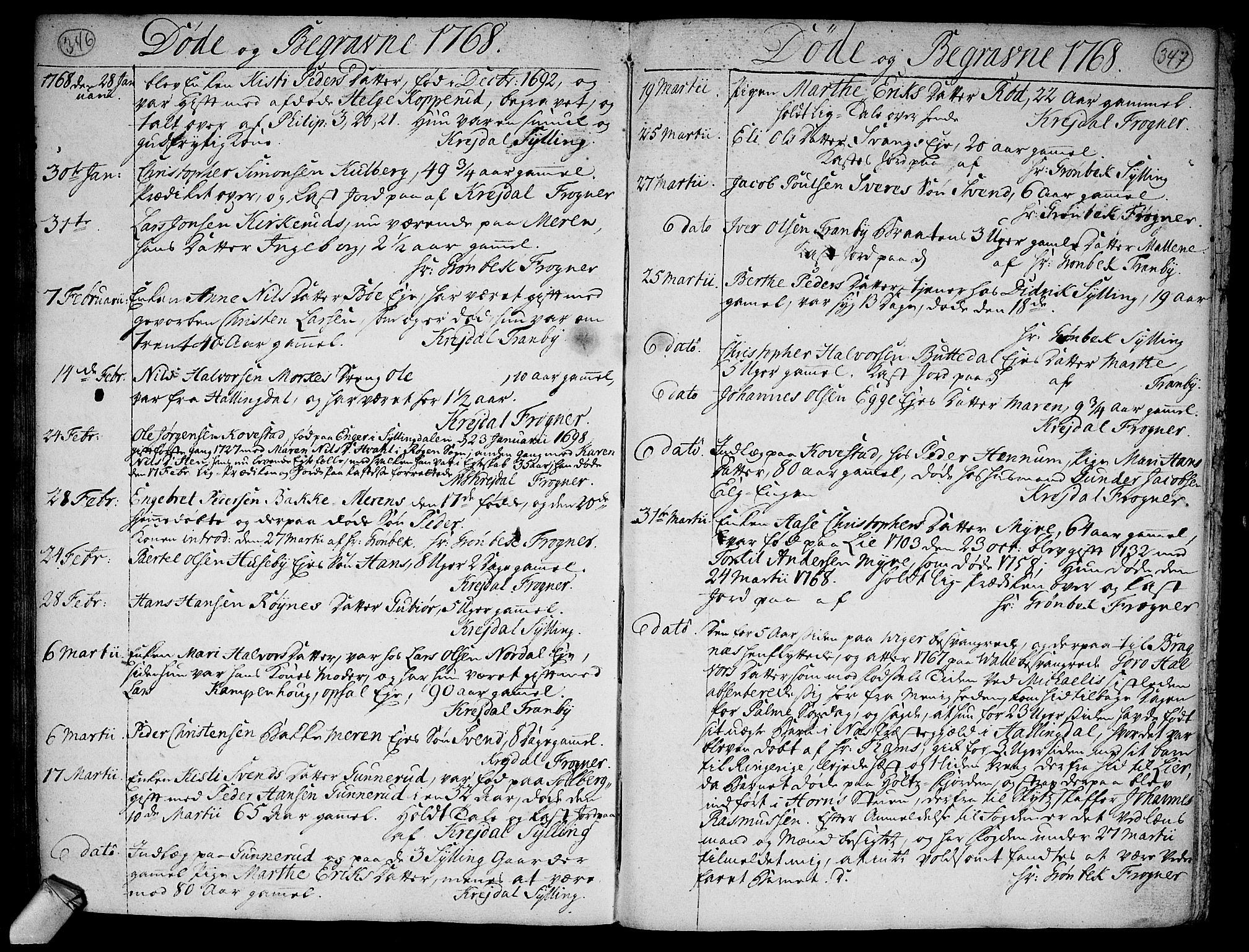 Lier kirkebøker, AV/SAKO-A-230/F/Fa/L0005: Parish register (official) no. I 5, 1764-1777, p. 346-347