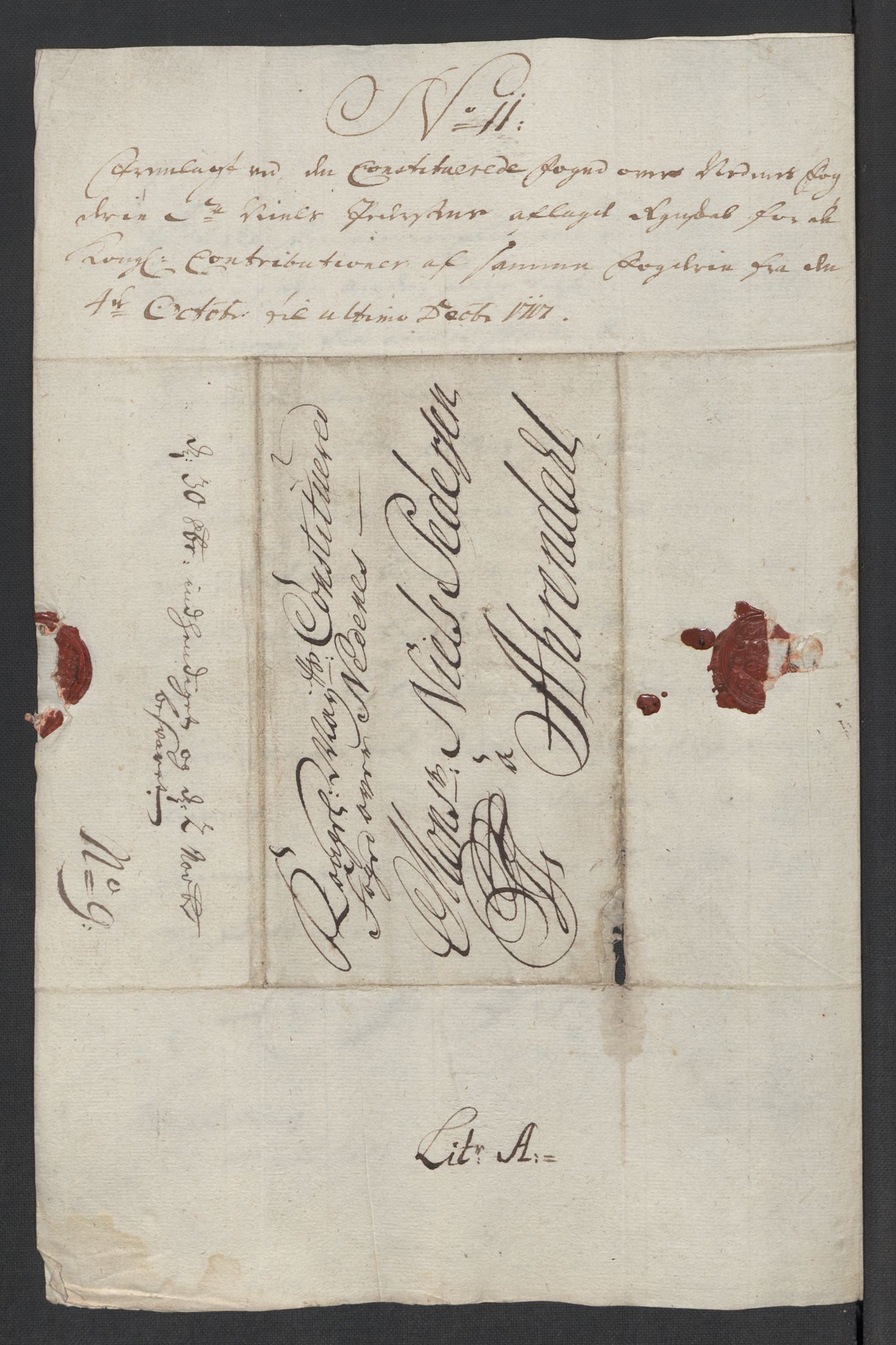 Rentekammeret inntil 1814, Reviderte regnskaper, Fogderegnskap, AV/RA-EA-4092/R39/L2326: Fogderegnskap Nedenes, 1717, p. 415