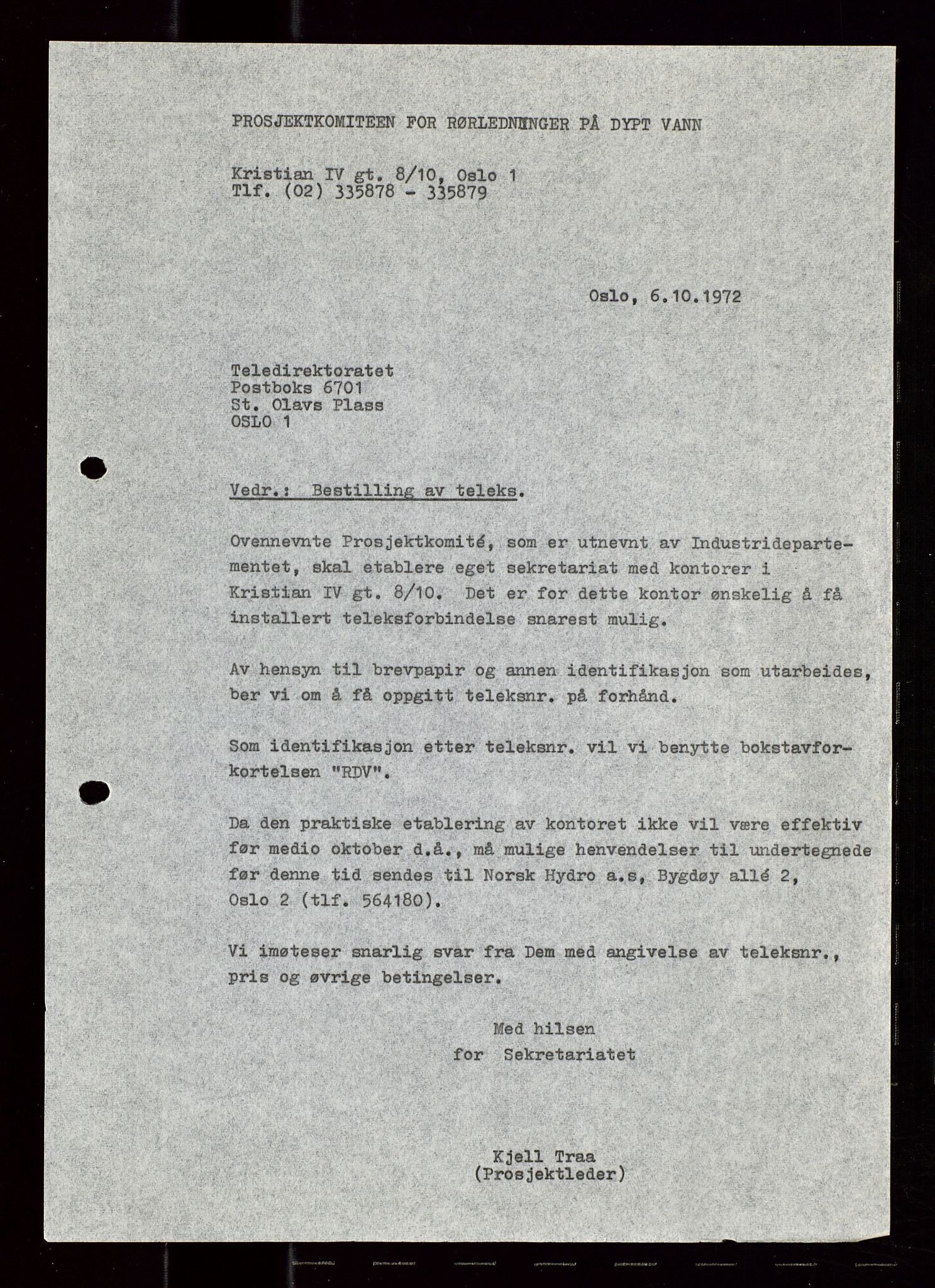 Industridepartementet, Oljekontoret, AV/SAST-A-101348/Di/L0002: DWP, måneds- kvartals- halvårs- og årsrapporter, økonomi, personell, div., 1972-1974, p. 592