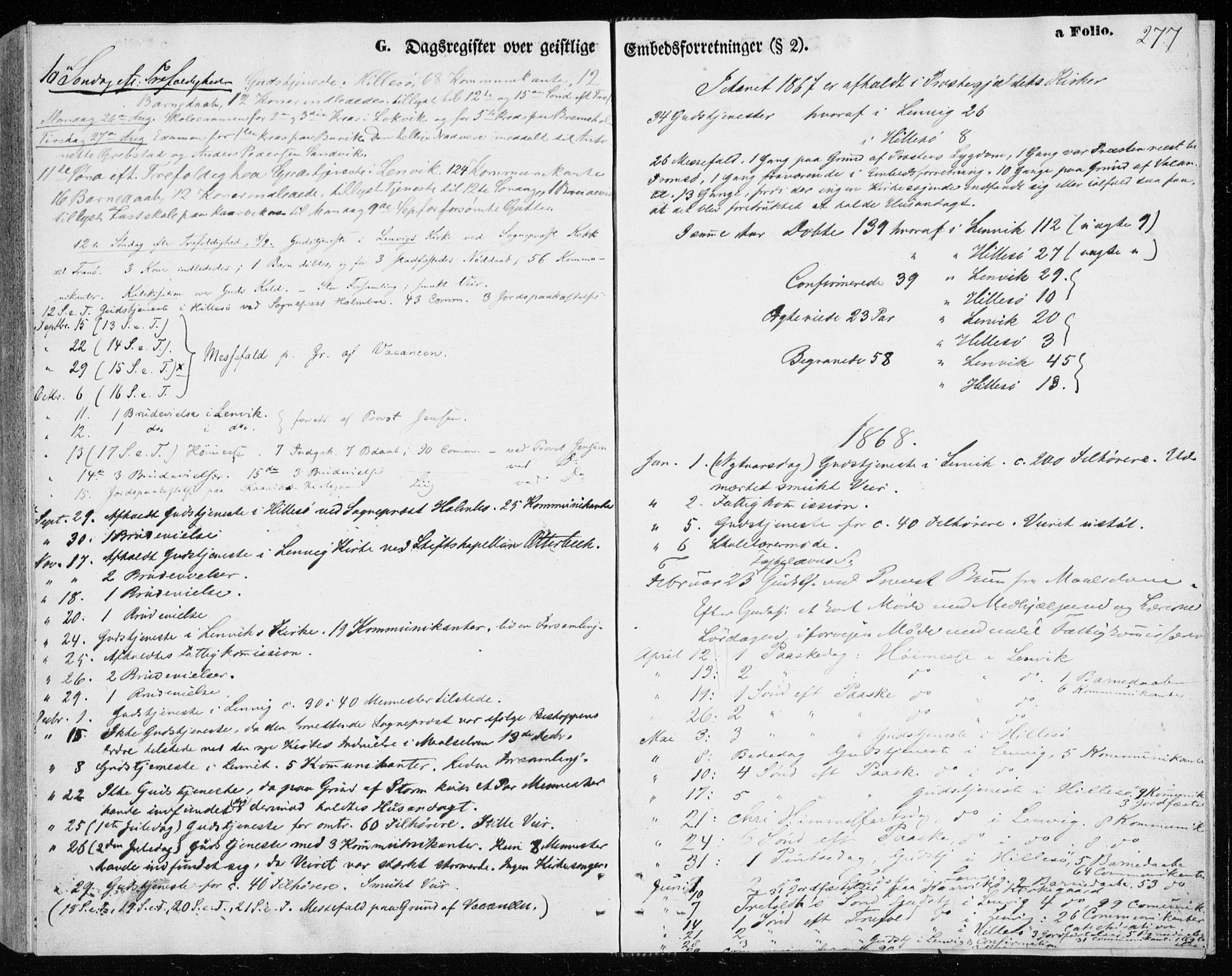 Lenvik sokneprestembete, SATØ/S-1310/H/Ha/Haa/L0009kirke: Parish register (official) no. 9, 1866-1873, p. 277