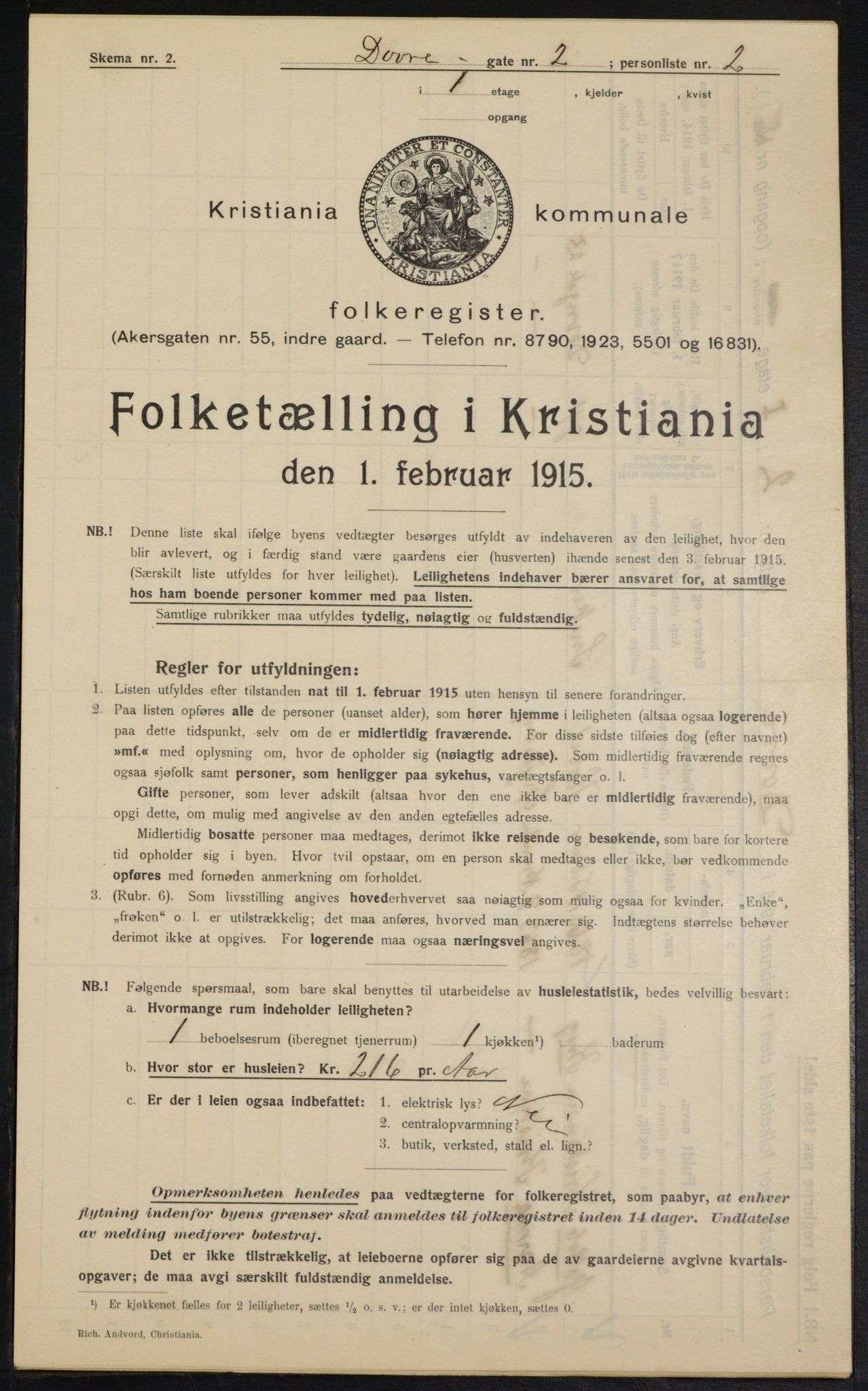 OBA, Municipal Census 1915 for Kristiania, 1915, p. 16031