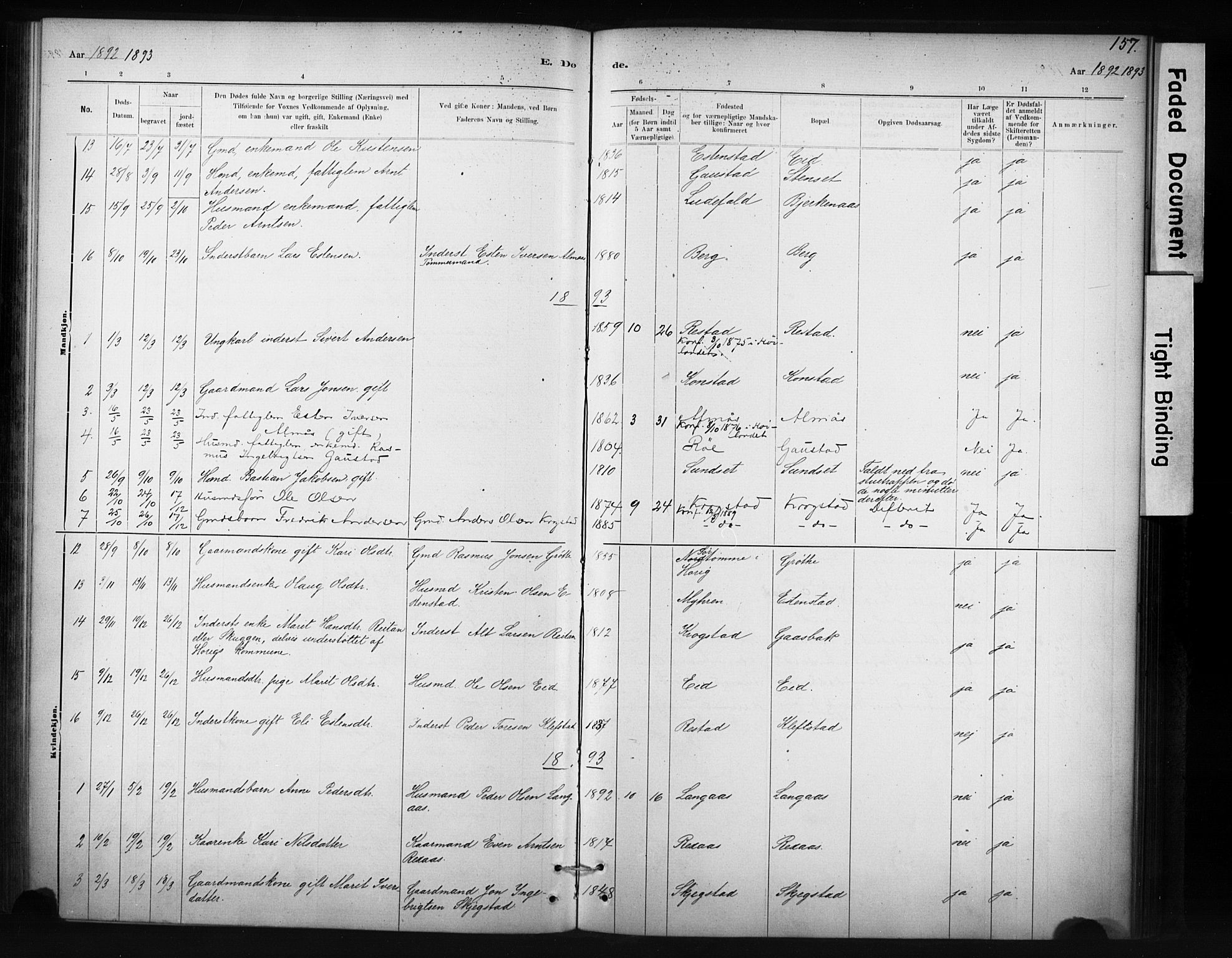 Ministerialprotokoller, klokkerbøker og fødselsregistre - Sør-Trøndelag, SAT/A-1456/694/L1127: Parish register (official) no. 694A01, 1887-1905, p. 157