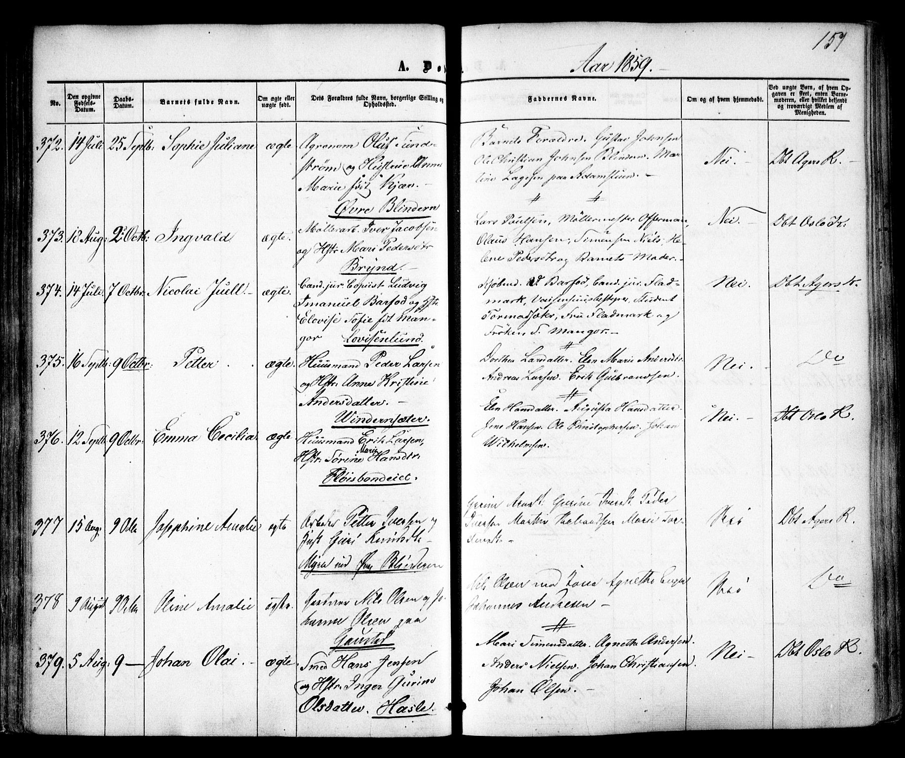 Vestre Aker prestekontor Kirkebøker, SAO/A-10025/F/Fa/L0003: Parish register (official) no. 3, 1857-1868, p. 157