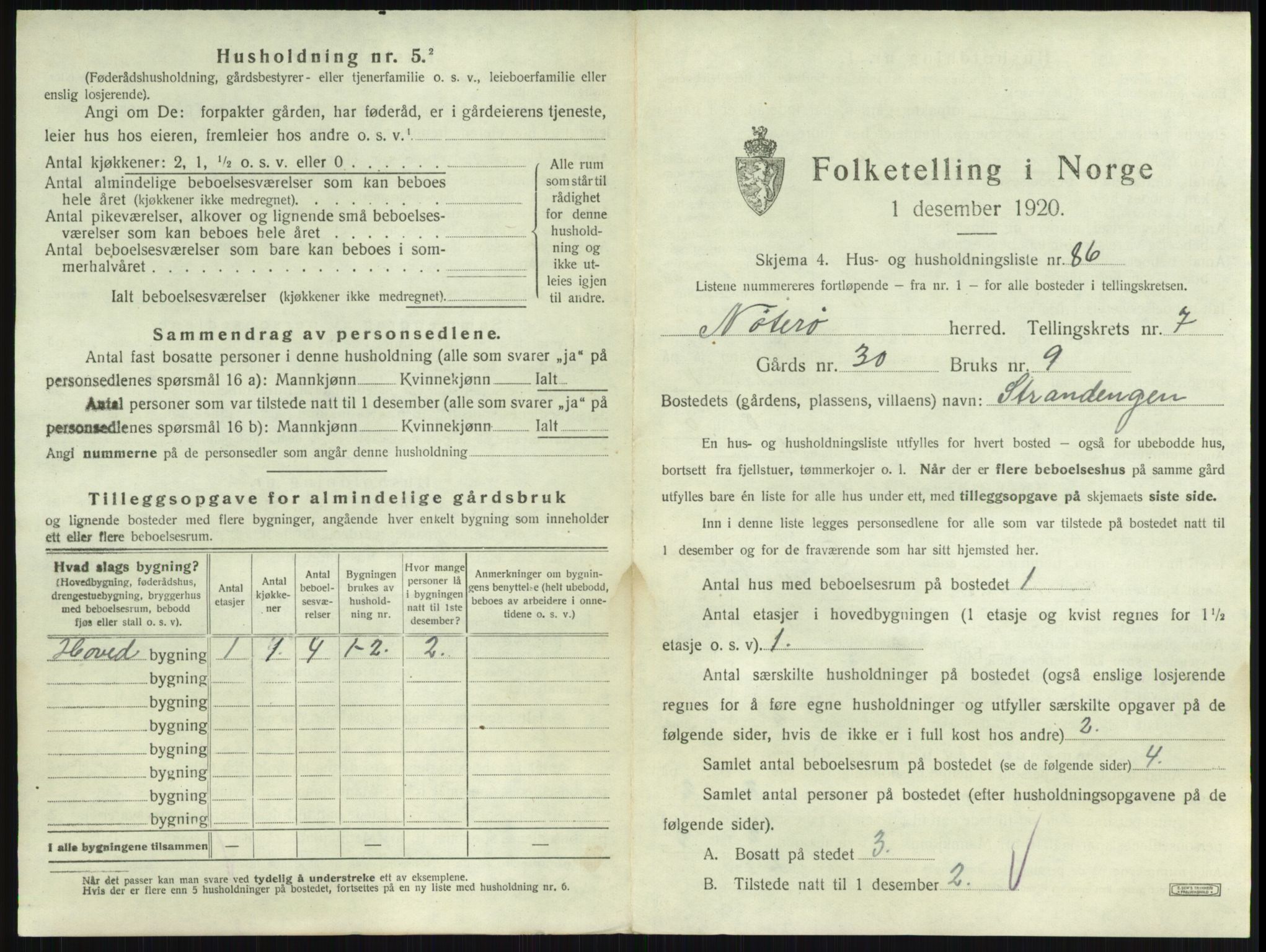 SAKO, 1920 census for Nøtterøy, 1920, p. 1492