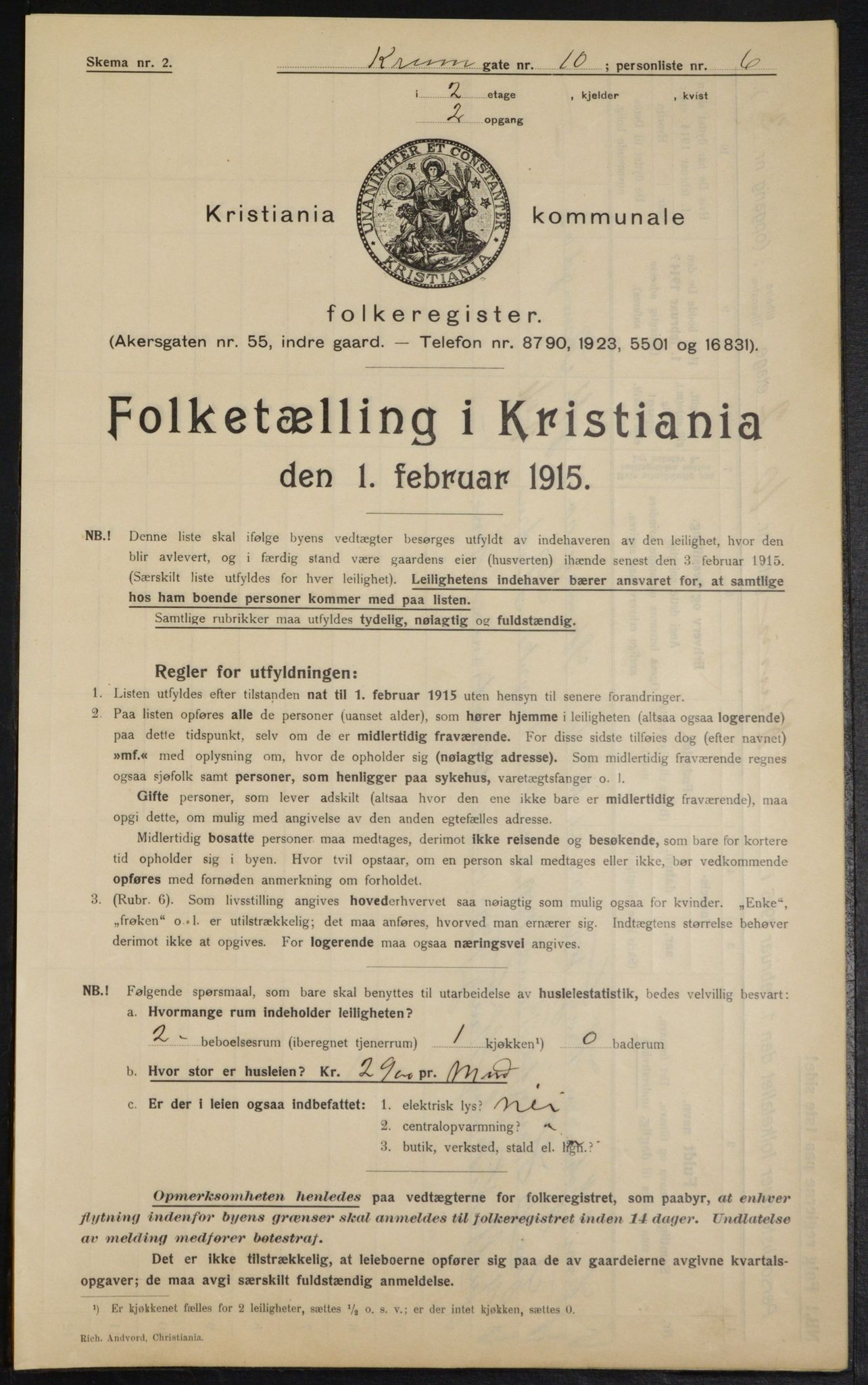 OBA, Municipal Census 1915 for Kristiania, 1915, p. 54412