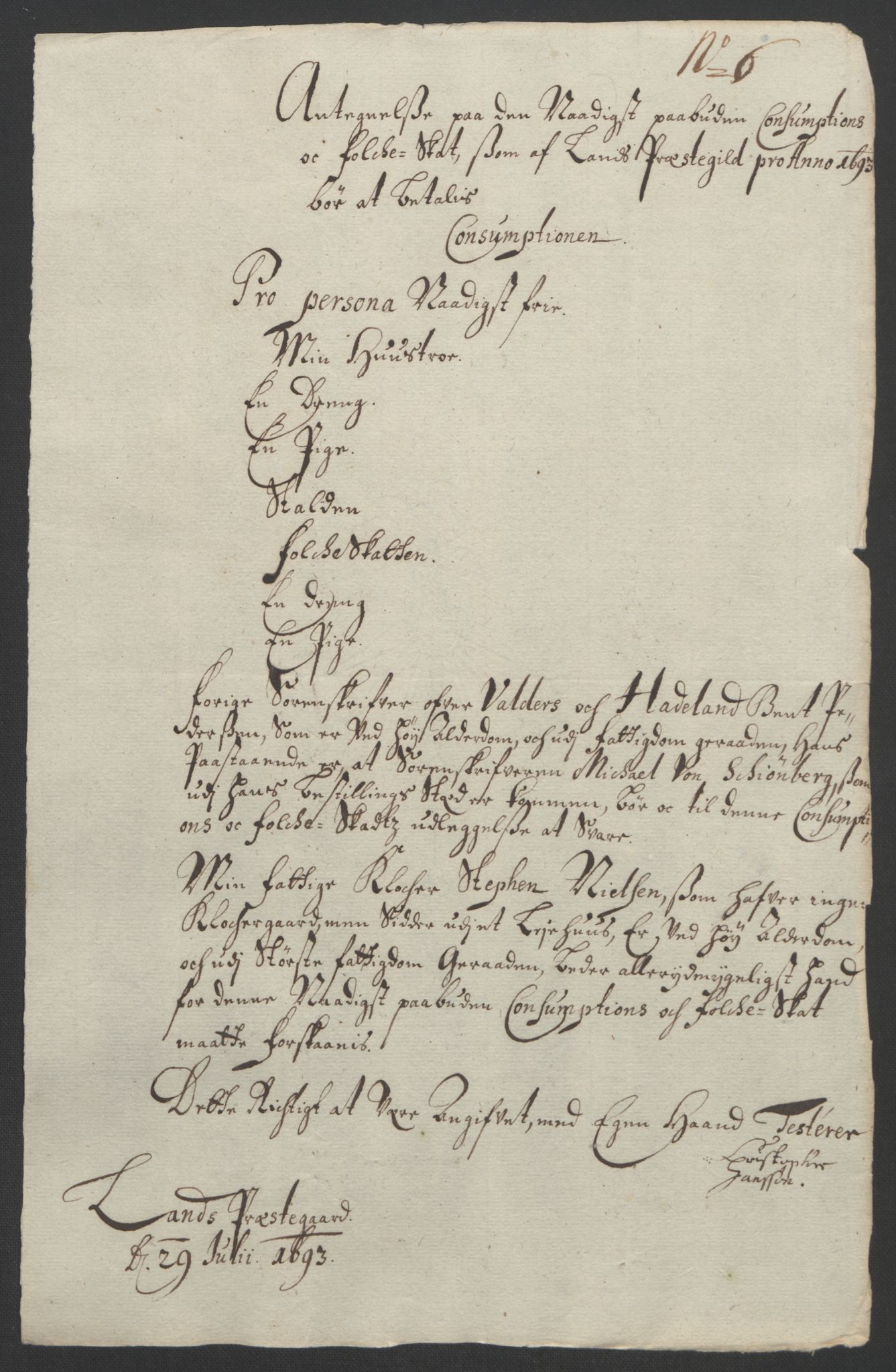 Rentekammeret inntil 1814, Reviderte regnskaper, Fogderegnskap, AV/RA-EA-4092/R18/L1292: Fogderegnskap Hadeland, Toten og Valdres, 1693-1694, p. 140