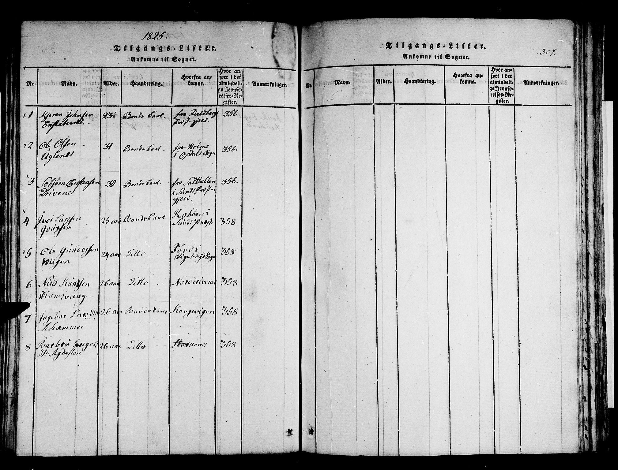 Stord sokneprestembete, SAB/A-78201/H/Haa: Parish register (official) no. A 5, 1816-1825, p. 307