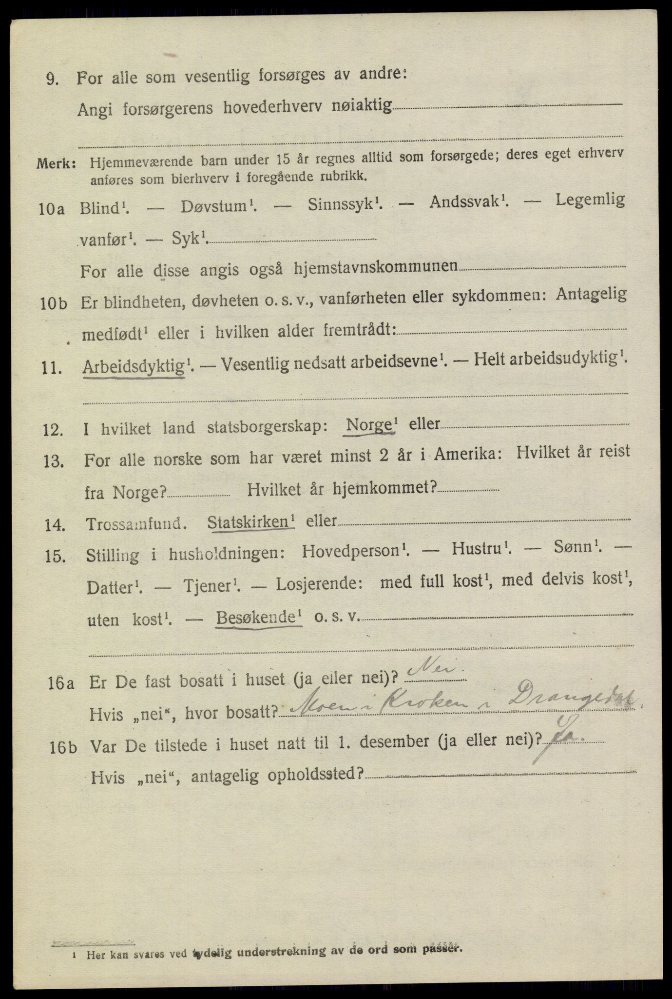 SAKO, 1920 census for Drangedal, 1920, p. 8466