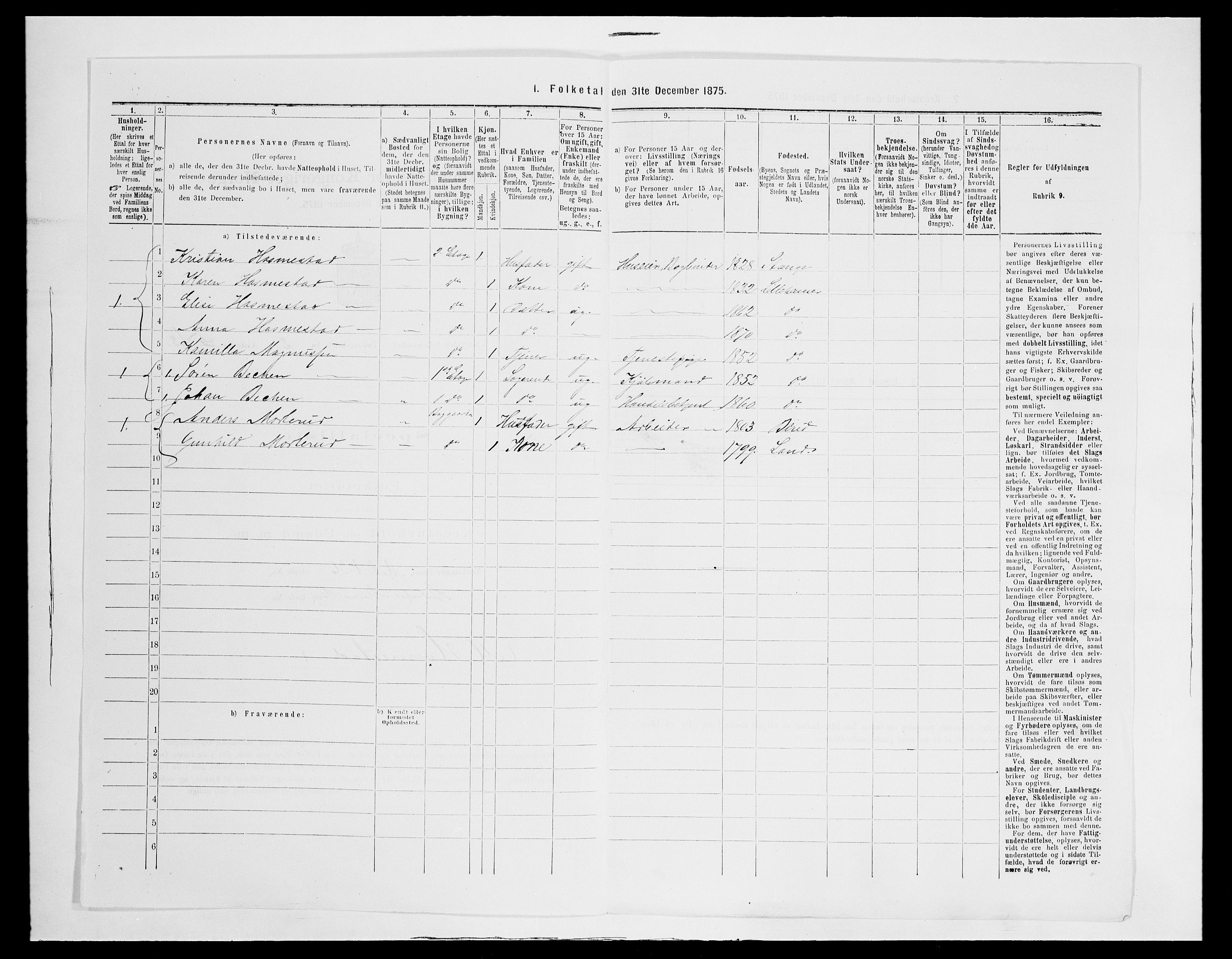 SAH, 1875 census for 0501B Fåberg/Lillehammer, 1875, p. 147