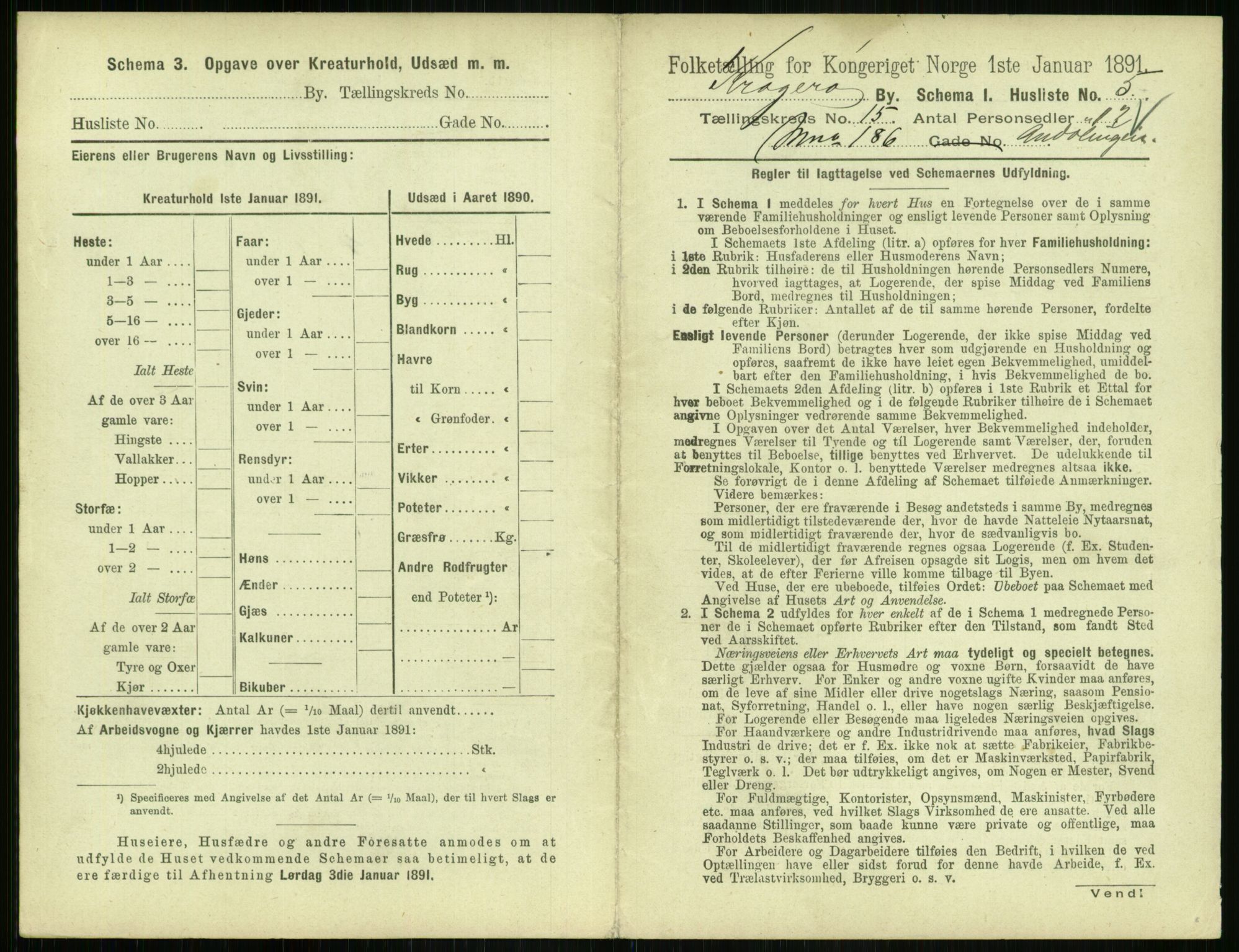 RA, 1891 census for 0801 Kragerø, 1891, p. 710