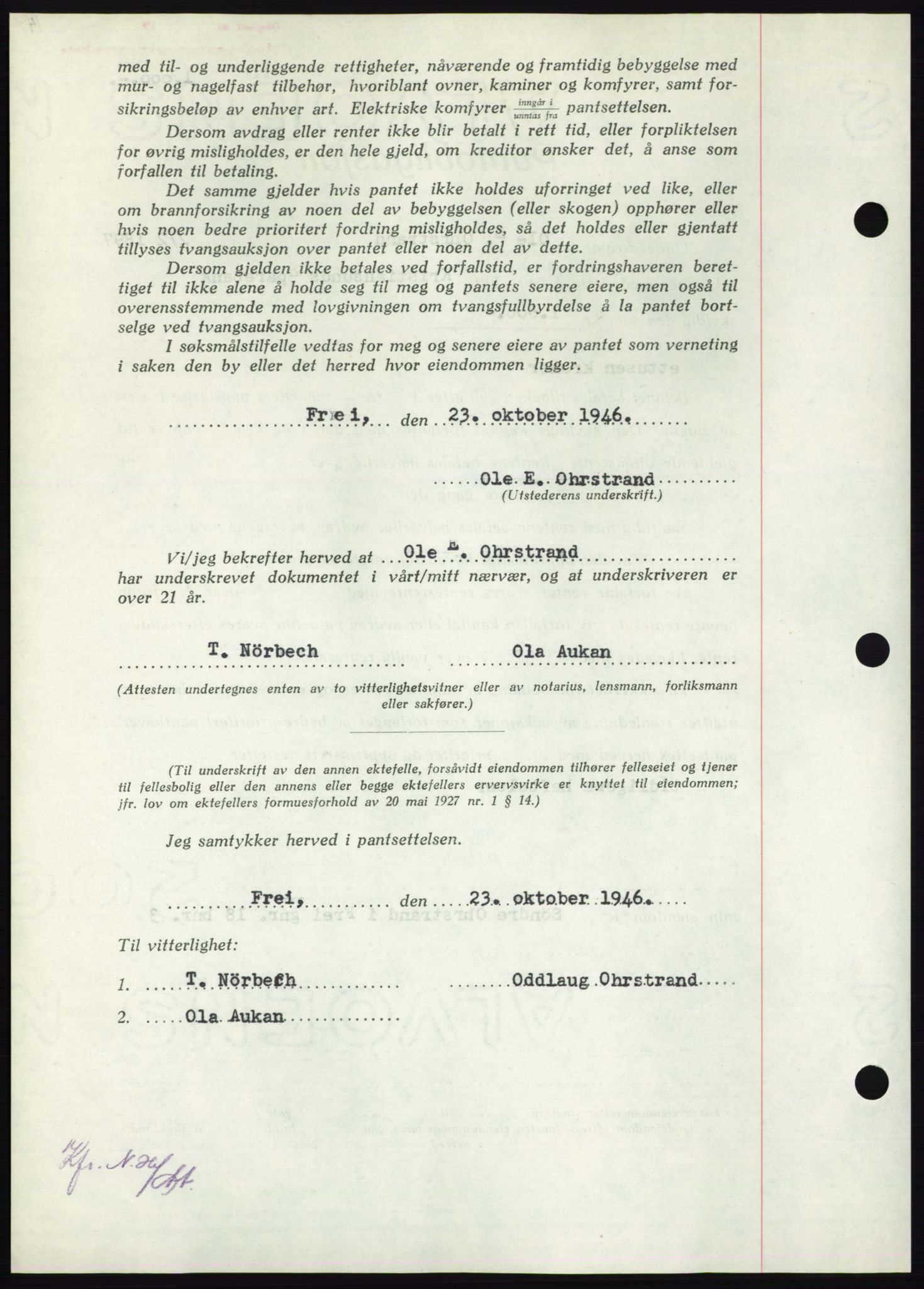 Nordmøre sorenskriveri, AV/SAT-A-4132/1/2/2Ca: Mortgage book no. B95, 1946-1947, Diary no: : 2179/1946