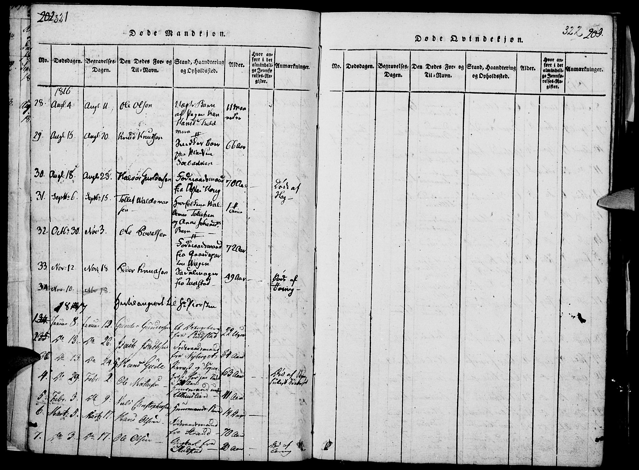 Elverum prestekontor, AV/SAH-PREST-044/H/Ha/Haa/L0007: Parish register (official) no. 7, 1815-1830, p. 321-322