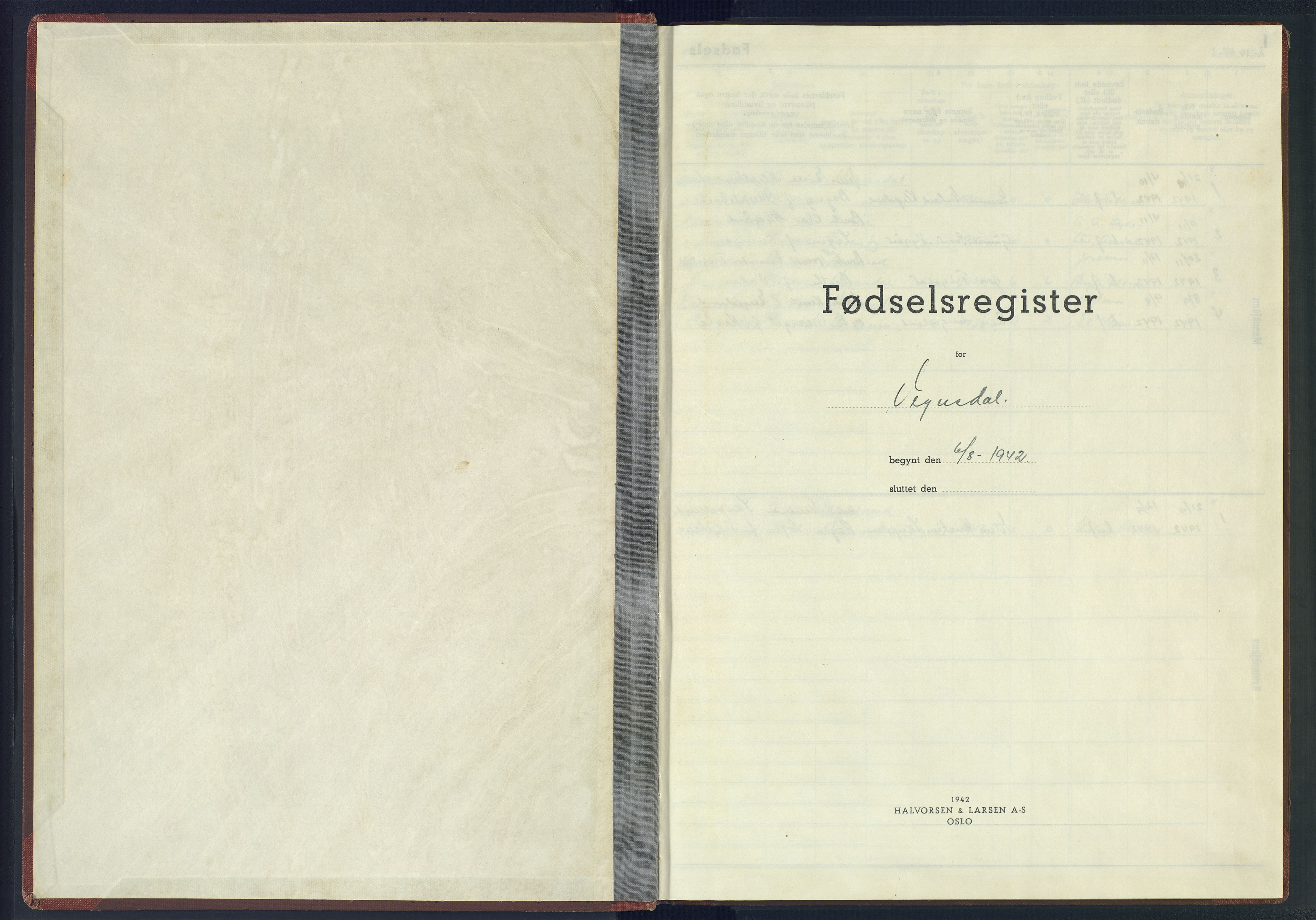 Herefoss sokneprestkontor, AV/SAK-1111-0019/J/Jb/L0003: Birth register no. II.6.3, 1942-1945