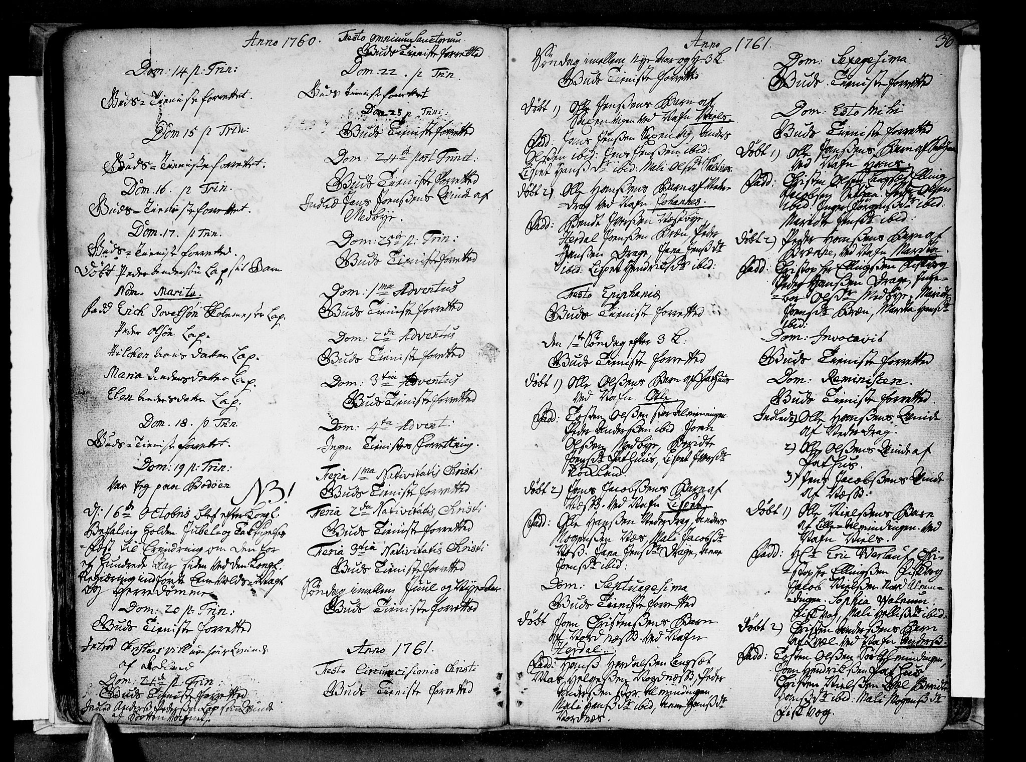 Ministerialprotokoller, klokkerbøker og fødselsregistre - Nordland, SAT/A-1459/847/L0663: Parish register (official) no. 847A03, 1749-1770, p. 36