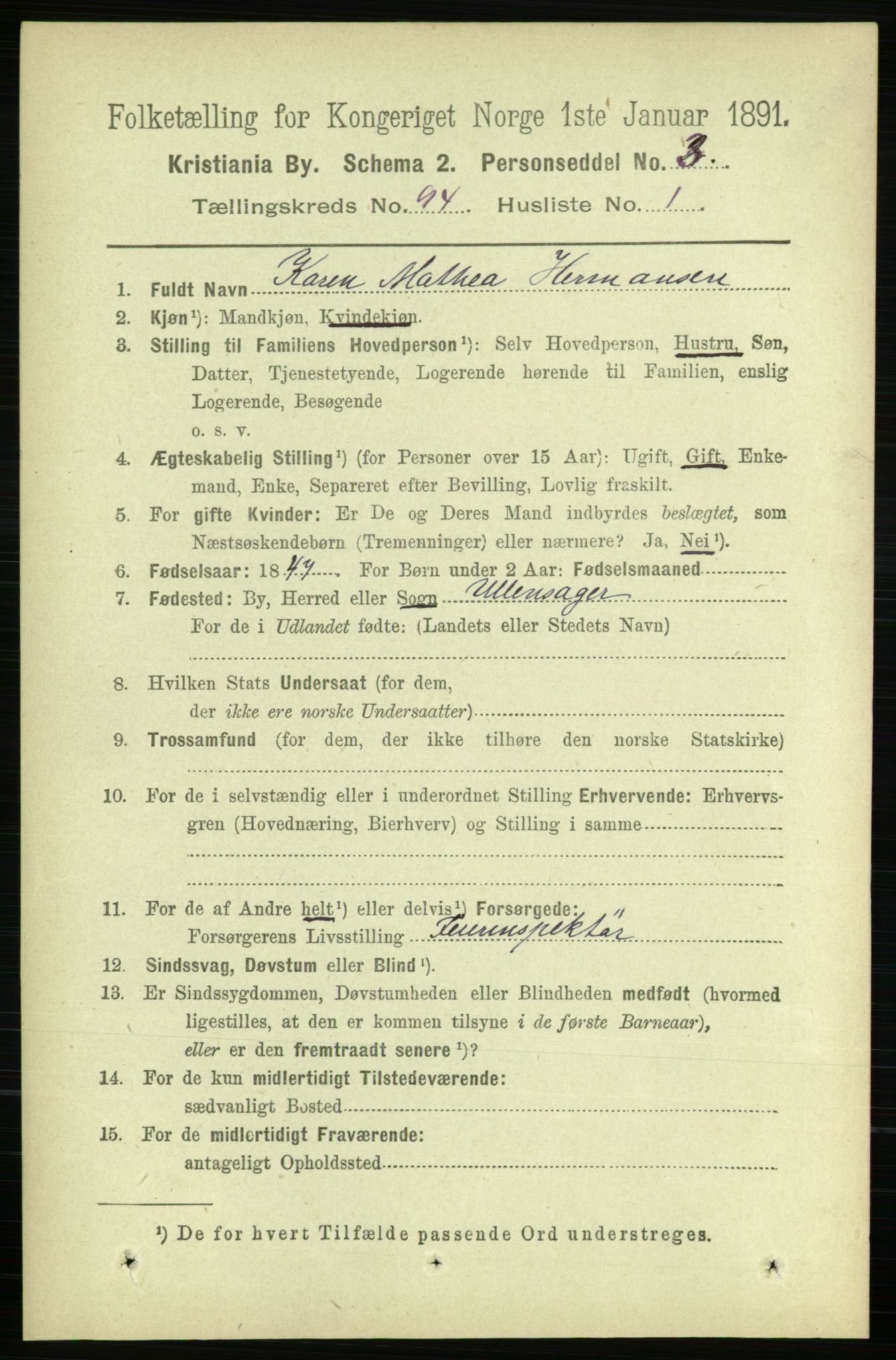 RA, 1891 census for 0301 Kristiania, 1891, p. 45980