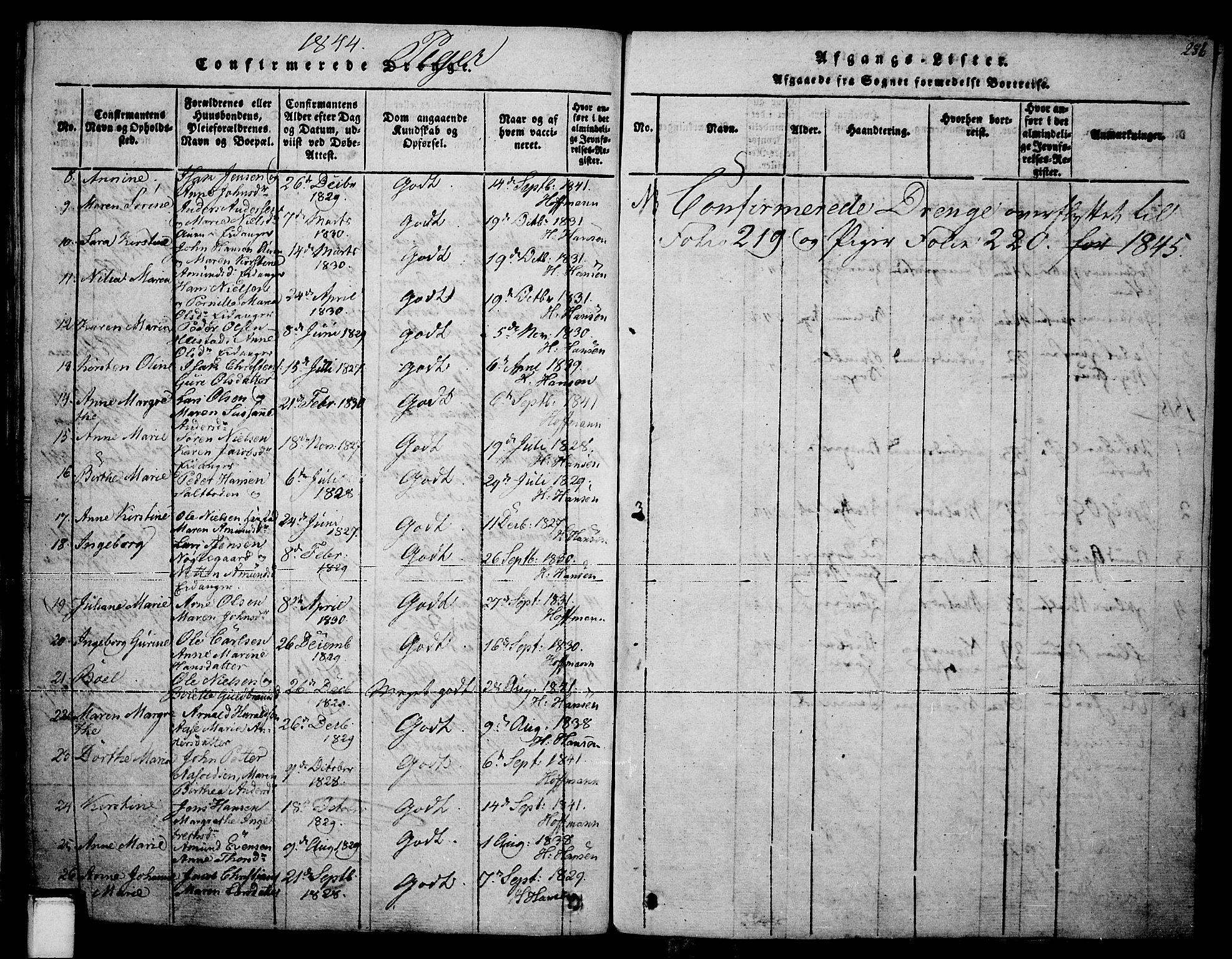 Brevik kirkebøker, SAKO/A-255/F/Fa/L0004: Parish register (official) no. 4, 1814-1846, p. 286