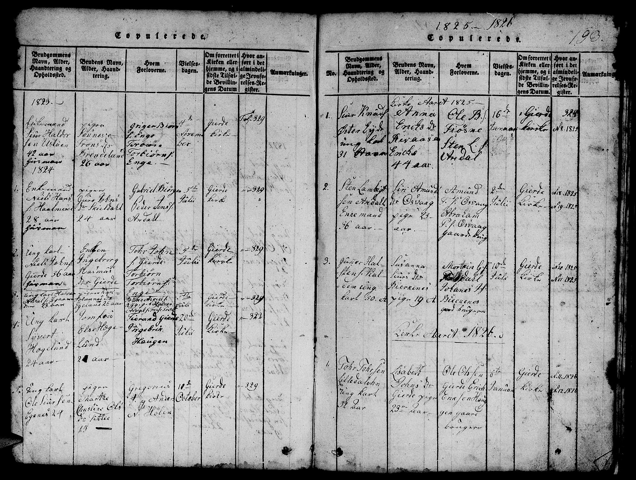 Etne sokneprestembete, SAB/A-75001/H/Hab: Parish register (copy) no. B 1, 1815-1850, p. 193