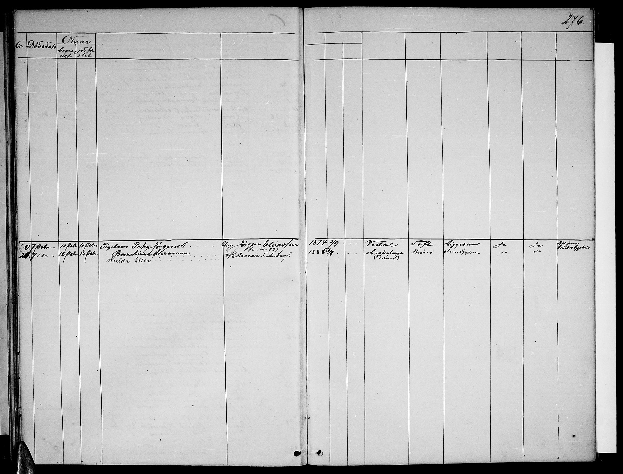 Ministerialprotokoller, klokkerbøker og fødselsregistre - Nordland, SAT/A-1459/813/L0212: Parish register (copy) no. 813C04, 1864-1886, p. 276