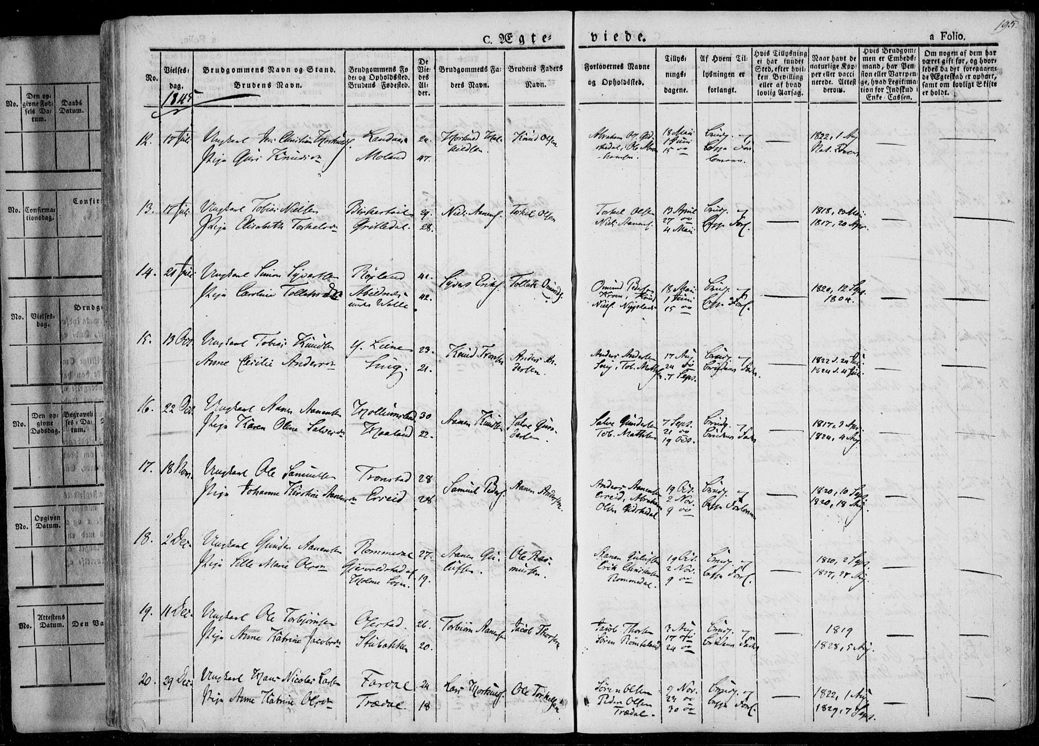Sør-Audnedal sokneprestkontor, SAK/1111-0039/F/Fa/Fab/L0006: Parish register (official) no. A 6, 1829-1855, p. 195
