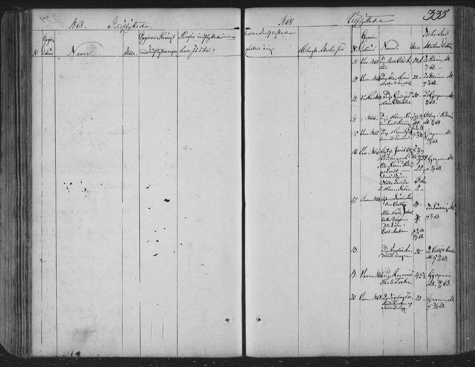 Siljan kirkebøker, SAKO/A-300/F/Fa/L0001: Parish register (official) no. 1, 1831-1870, p. 335