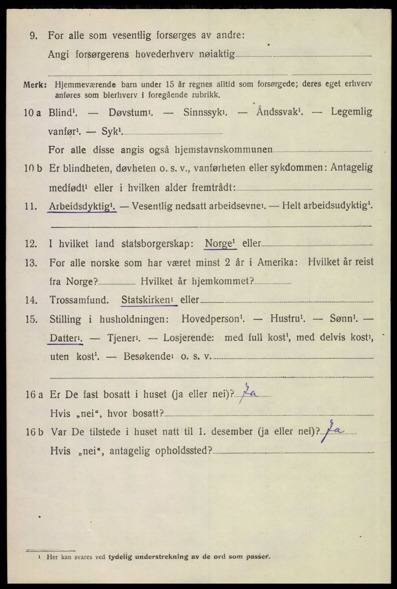 SAH, 1920 census for Vinger, 1920, p. 12049