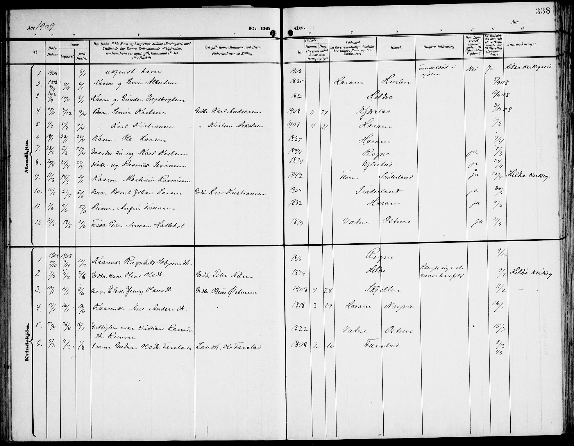 Ministerialprotokoller, klokkerbøker og fødselsregistre - Møre og Romsdal, AV/SAT-A-1454/536/L0511: Parish register (copy) no. 536C06, 1899-1944, p. 338