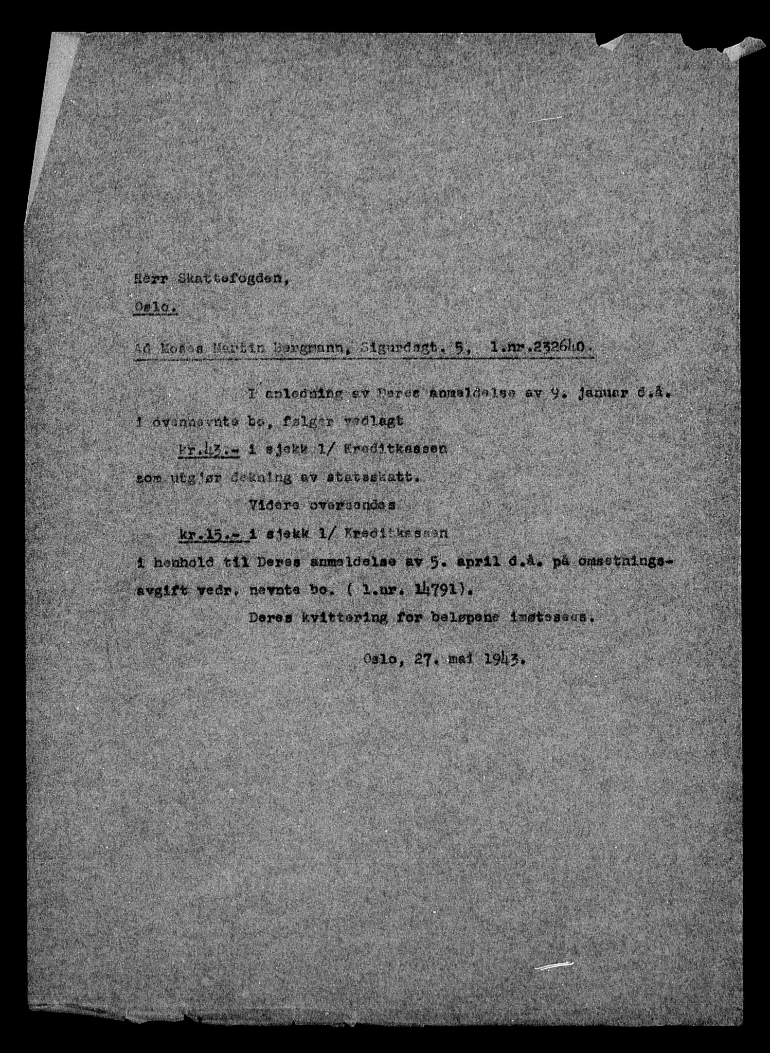 Justisdepartementet, Tilbakeføringskontoret for inndratte formuer, AV/RA-S-1564/H/Hc/Hcc/L0921: --, 1945-1947, p. 159