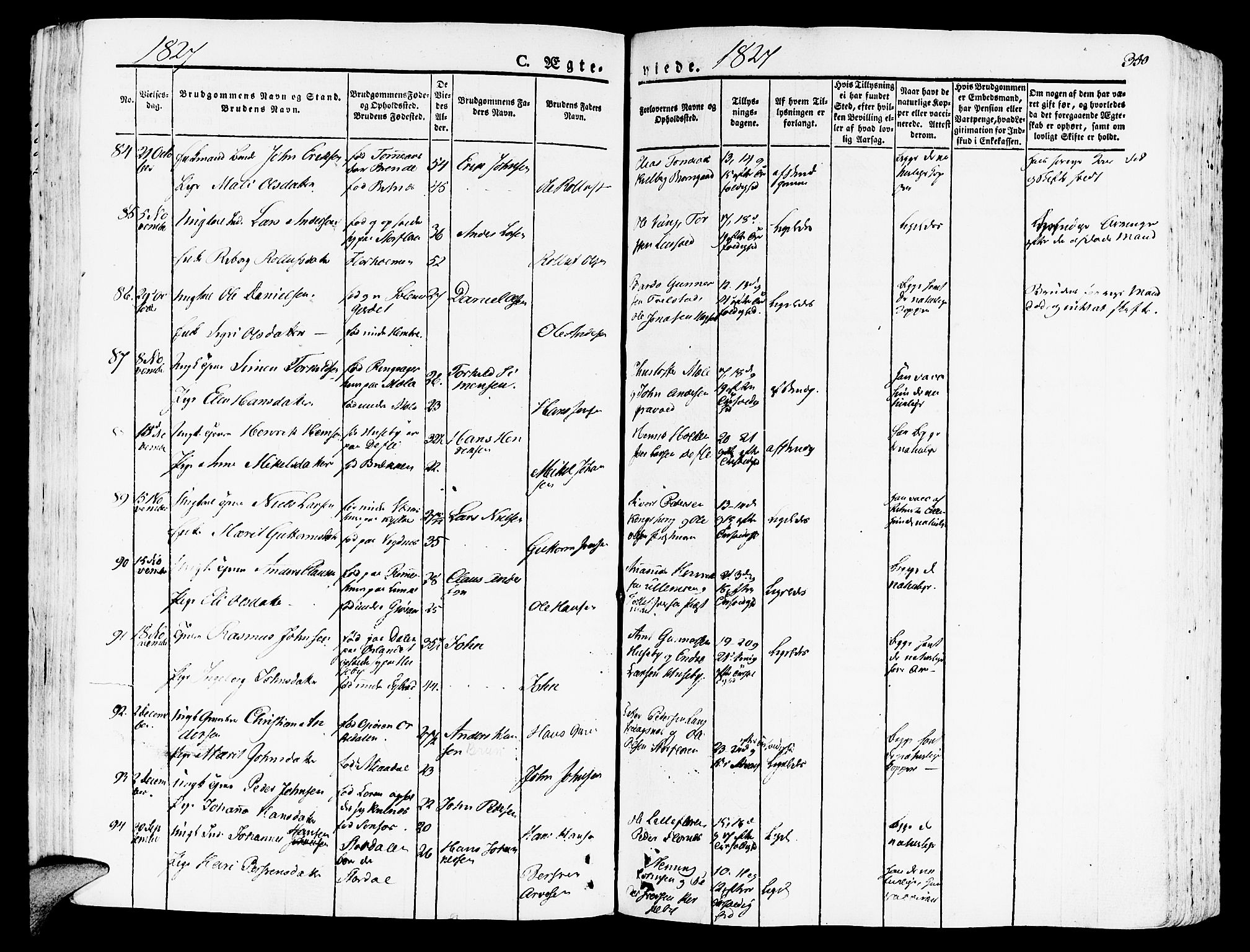 Ministerialprotokoller, klokkerbøker og fødselsregistre - Nord-Trøndelag, SAT/A-1458/709/L0070: Parish register (official) no. 709A10, 1820-1832, p. 350