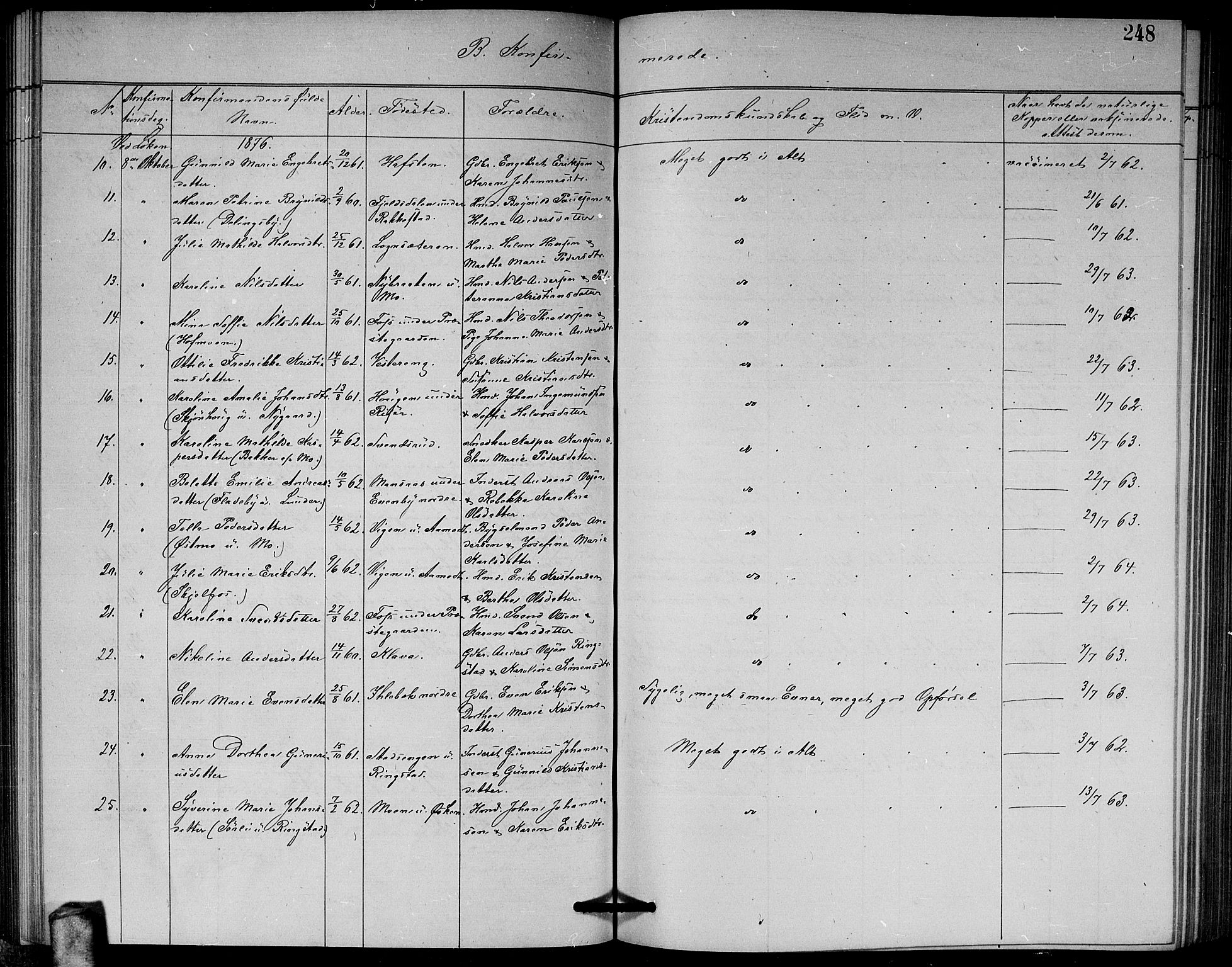 Høland prestekontor Kirkebøker, AV/SAO-A-10346a/G/Ga/L0006: Parish register (copy) no. I 6, 1869-1879, p. 248