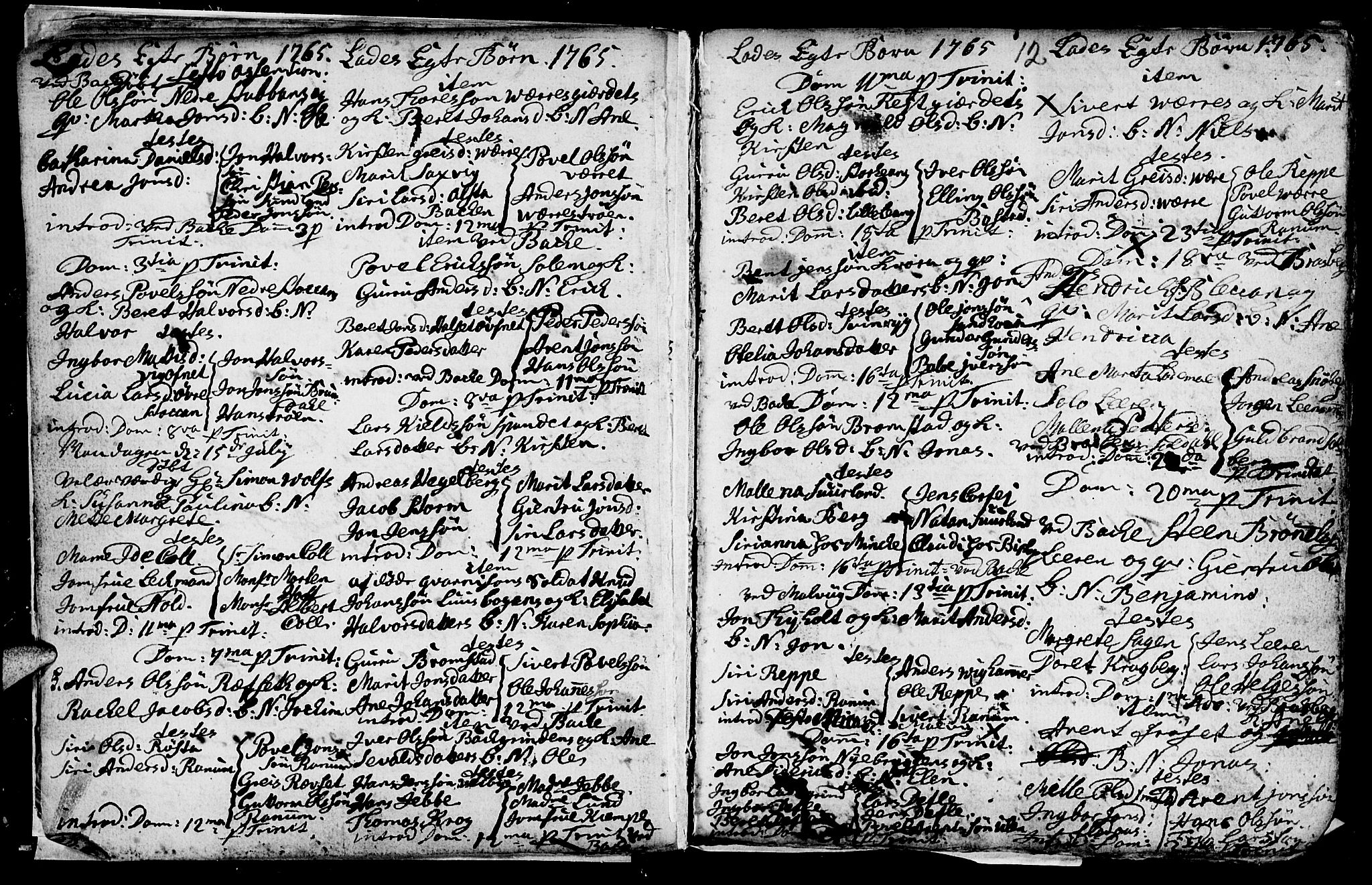 Ministerialprotokoller, klokkerbøker og fødselsregistre - Sør-Trøndelag, SAT/A-1456/606/L0305: Parish register (copy) no. 606C01, 1757-1819, p. 12