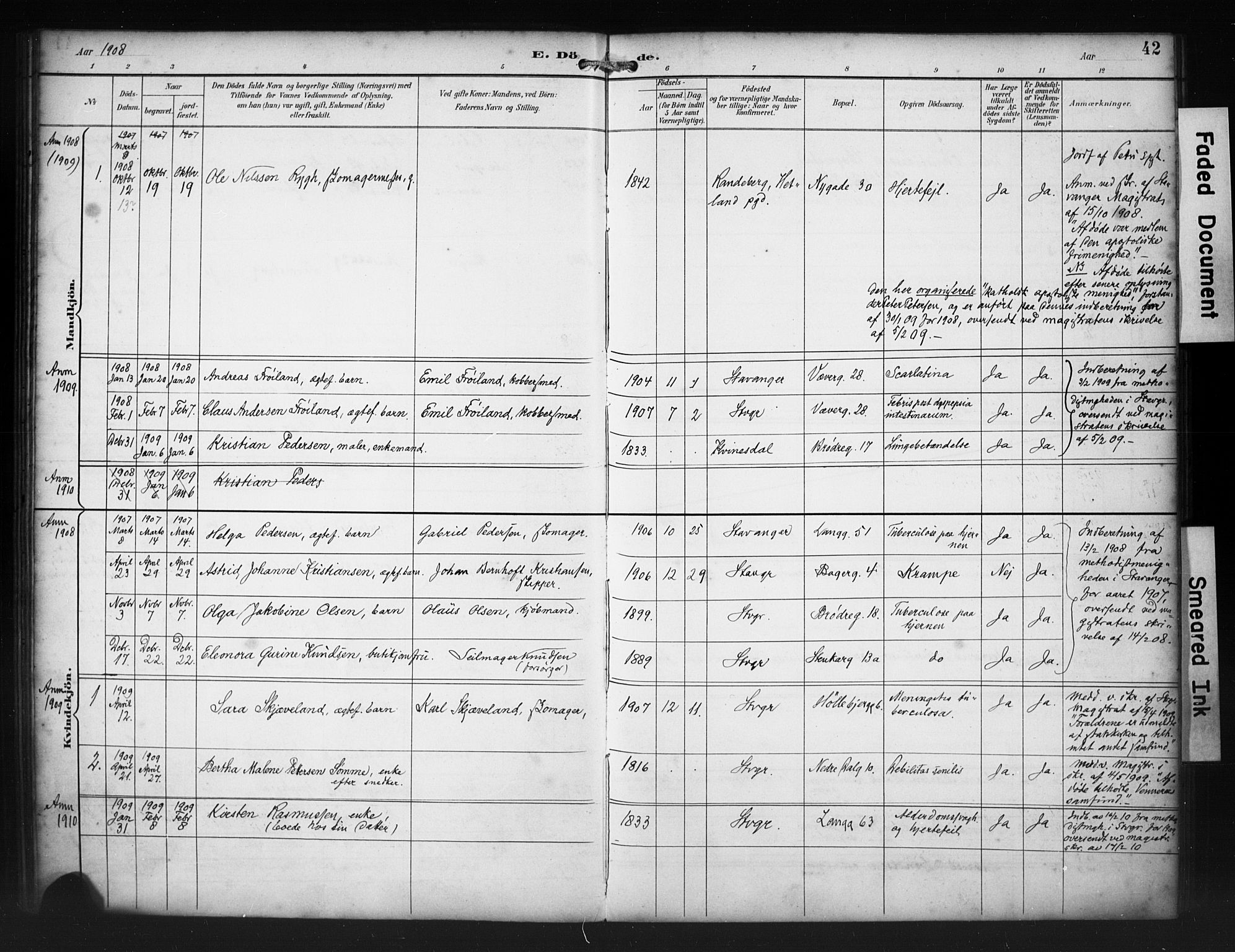 St. Petri sokneprestkontor, AV/SAST-A-101813/001/30/30BA/L0020: Parish register (official) no. A 18, 1893-1928, p. 42