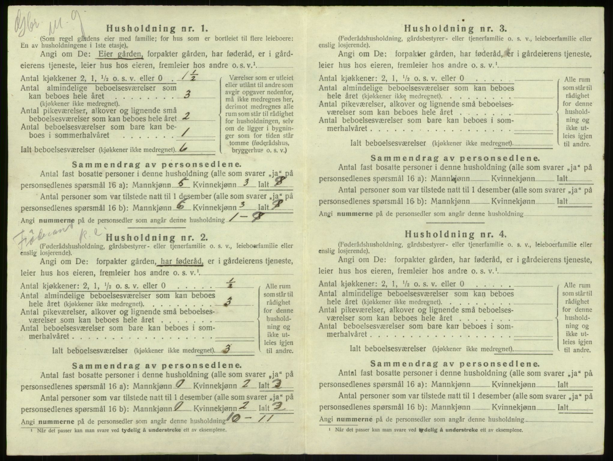 SAB, 1920 census for Haus, 1920, p. 1184