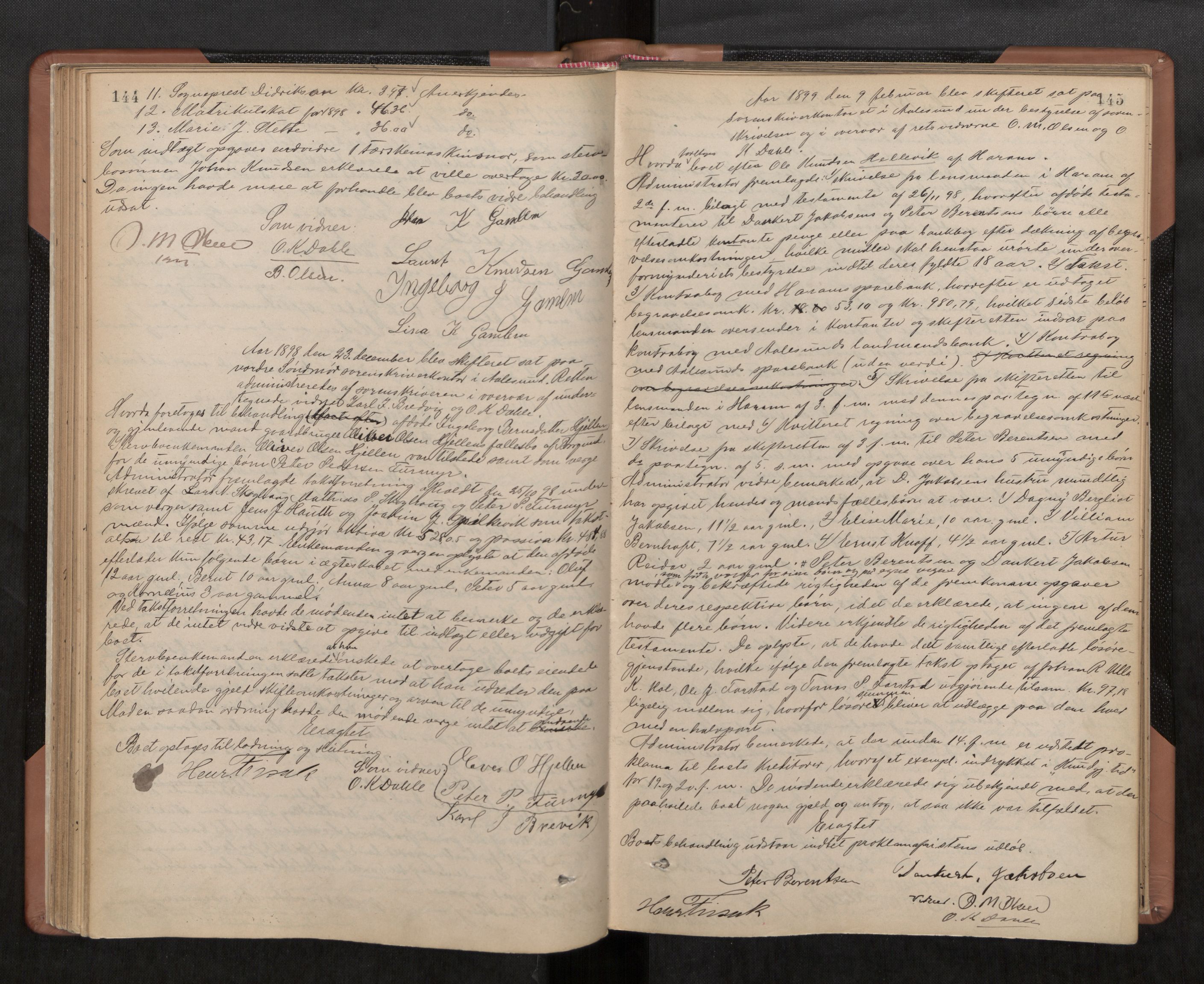 Nordre Sunnmøre sorenskriveri, AV/SAT-A-0006/1/3/3B/L0003: Skiftebehandlingsprotokoll 3, 1892-1907, p. 144-145