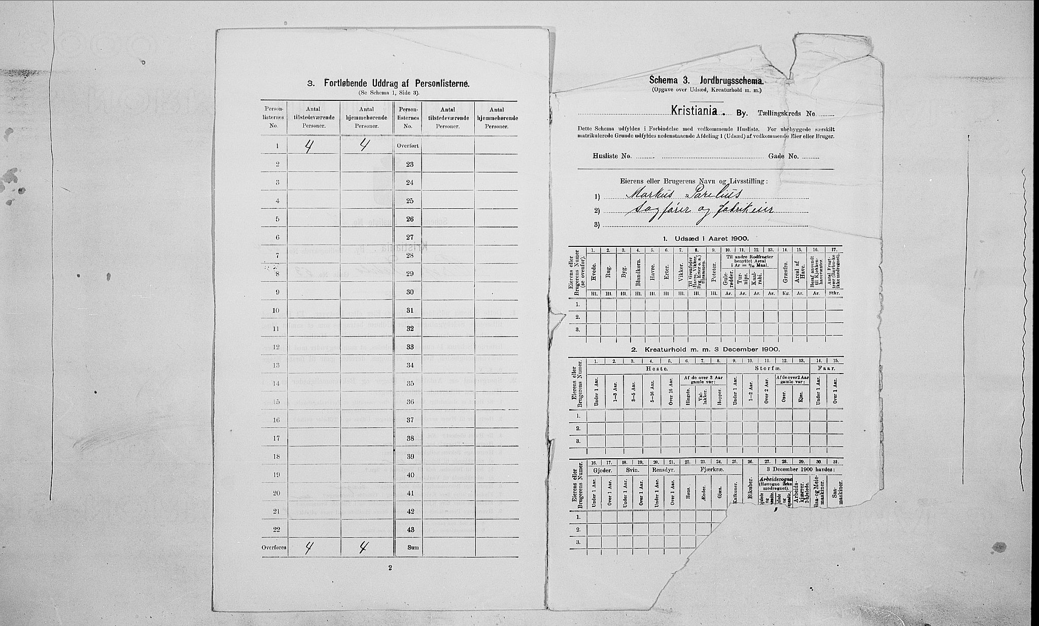 SAO, 1900 census for Kristiania, 1900, p. 73464