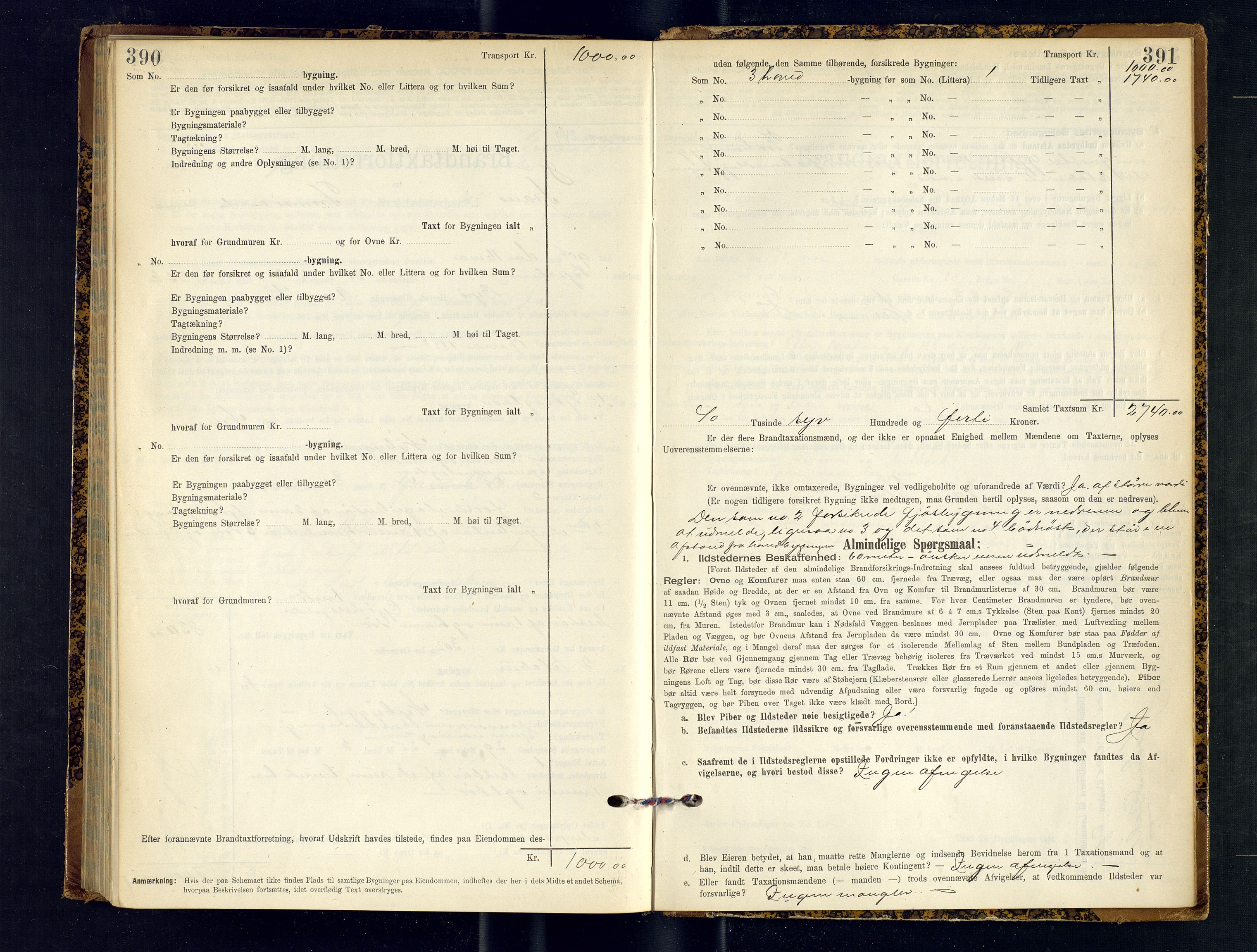 Tranøy lensmannskontor (Sørreisa lensmannskontor), SATØ/SATØ-46/1/F/Fq/Fqc/L0251: Branntakstprotokoller, 1900-1904, p. 390-391