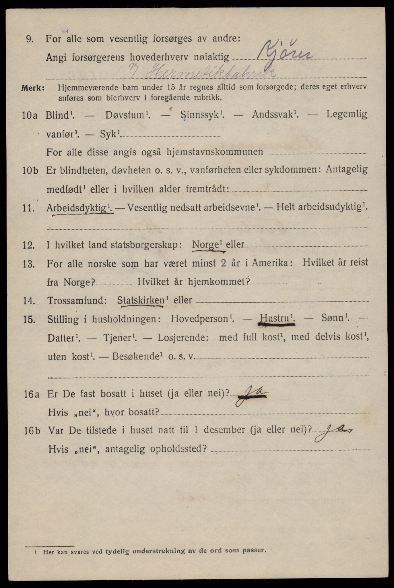 SAST, 1920 census for Stavanger, 1920, p. 93993