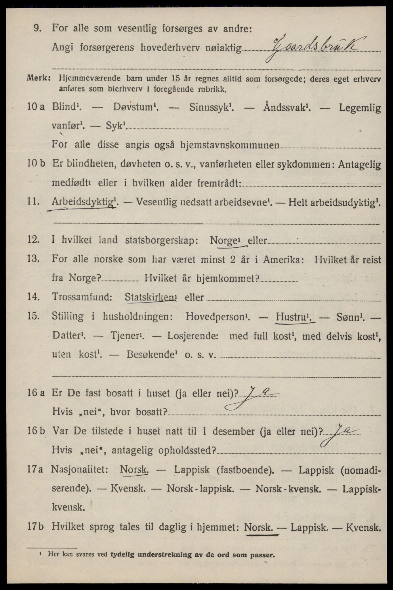 SAT, 1920 census for Ørland, 1920, p. 7838