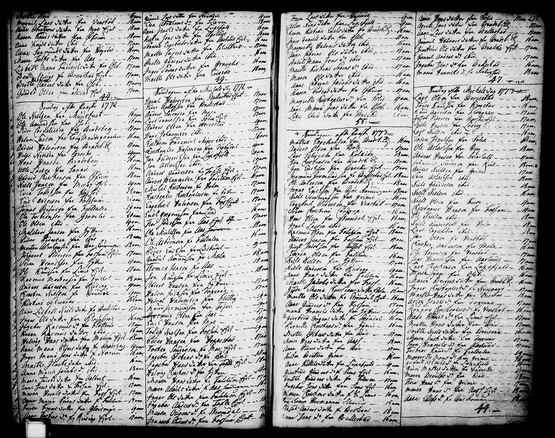 Gjerpen kirkebøker, SAKO/A-265/F/Fa/L0002: Parish register (official) no. I 2, 1747-1795, p. 275