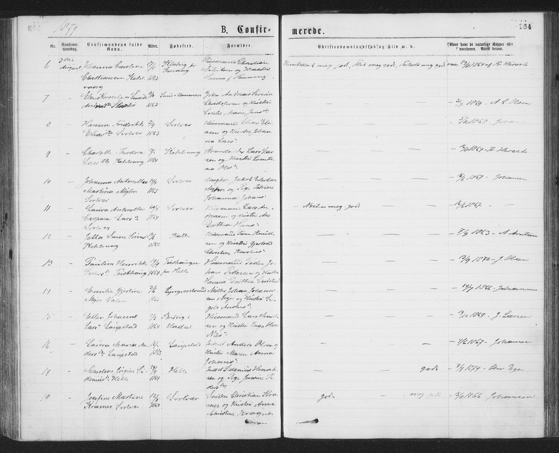 Ministerialprotokoller, klokkerbøker og fødselsregistre - Nordland, AV/SAT-A-1459/874/L1058: Parish register (official) no. 874A02, 1878-1883, p. 164