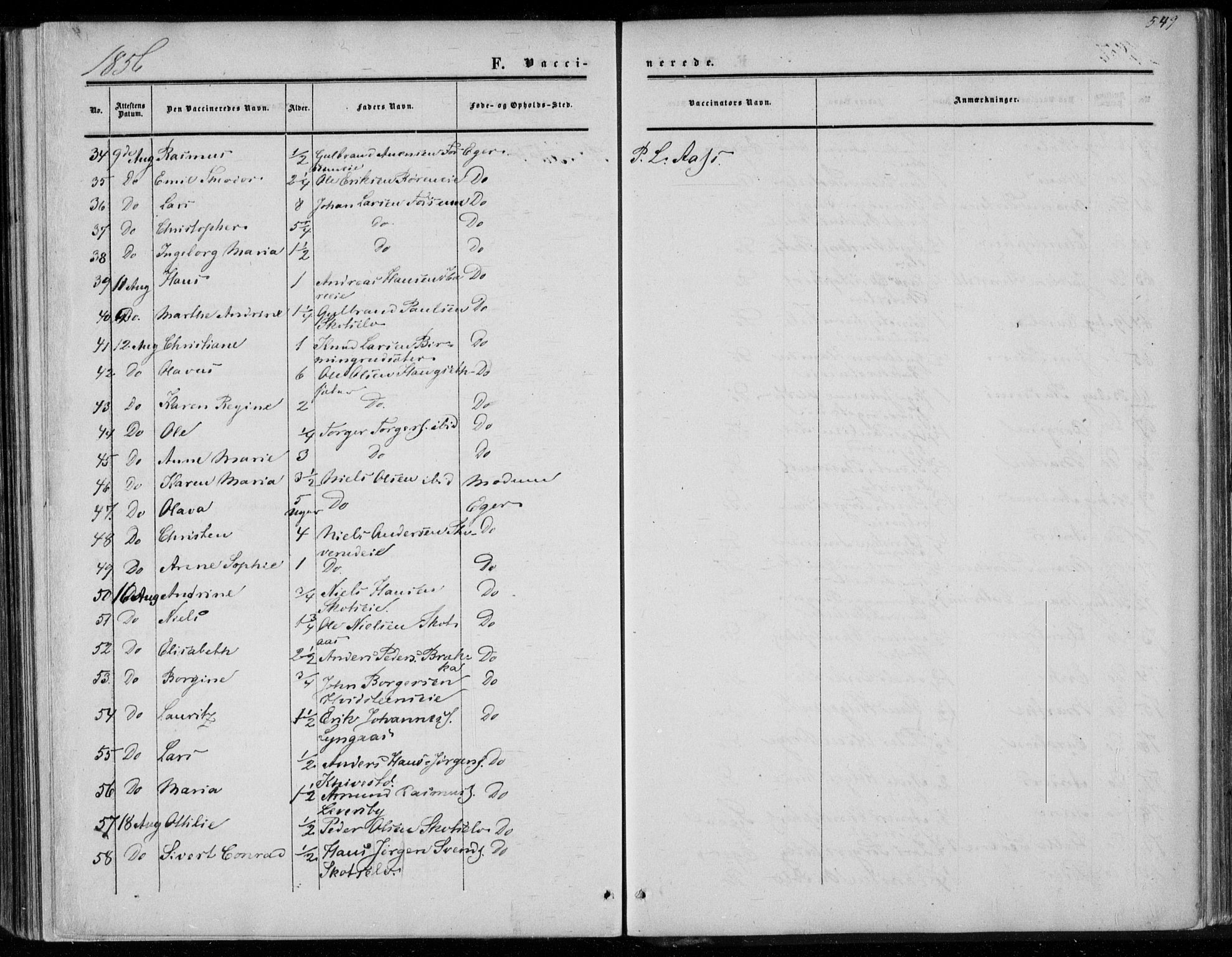 Eiker kirkebøker, AV/SAKO-A-4/F/Fa/L0015b: Parish register (official) no. I 15B, 1854-1860, p. 549