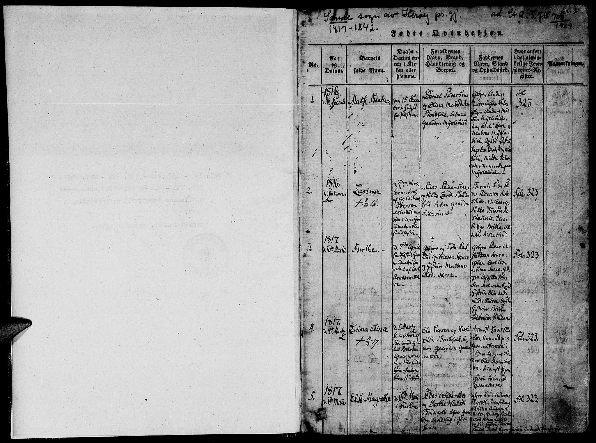 Ministerialprotokoller, klokkerbøker og fødselsregistre - Møre og Romsdal, AV/SAT-A-1454/503/L0033: Parish register (official) no. 503A01, 1816-1841, p. 1