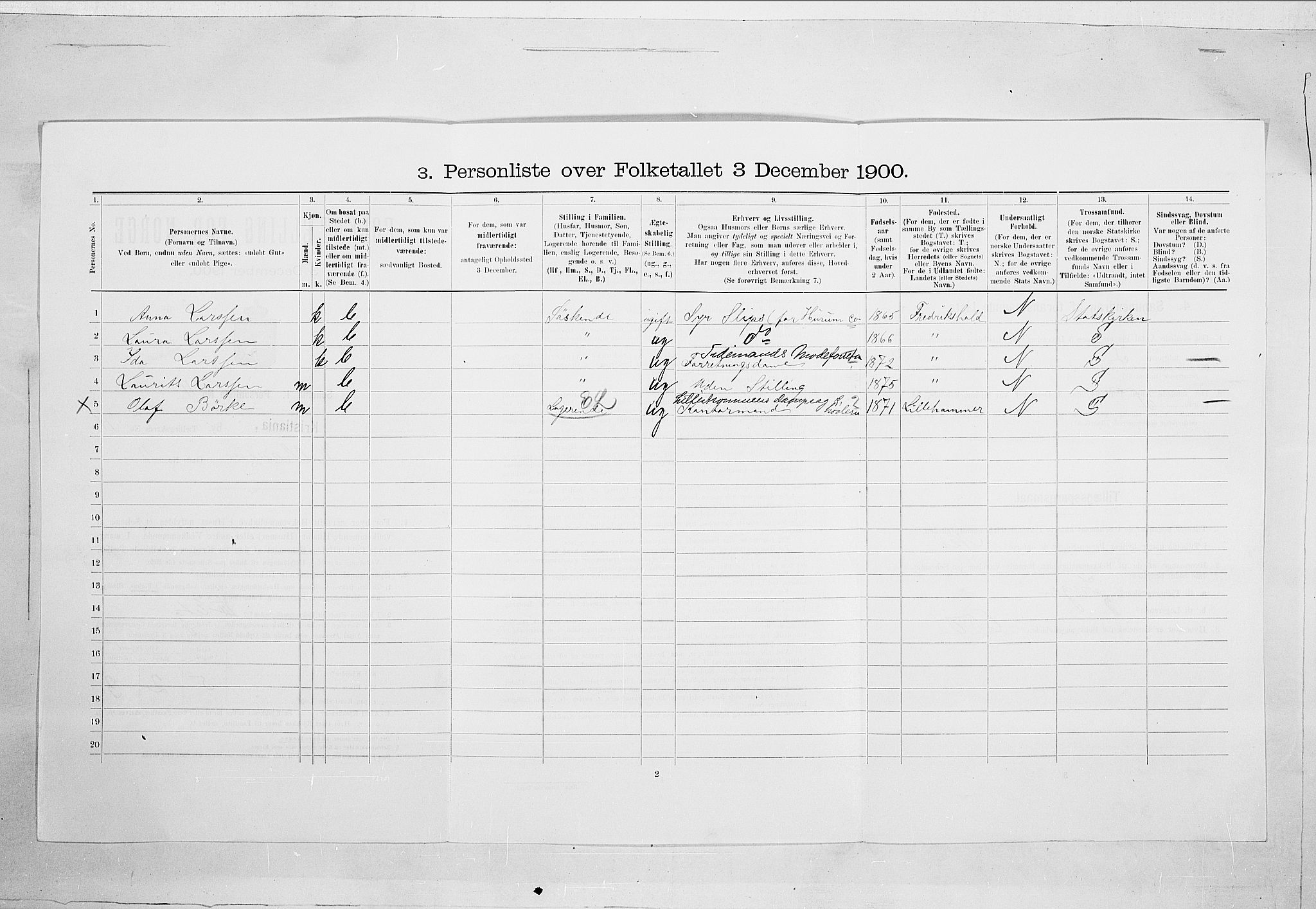 SAO, 1900 census for Kristiania, 1900, p. 111055