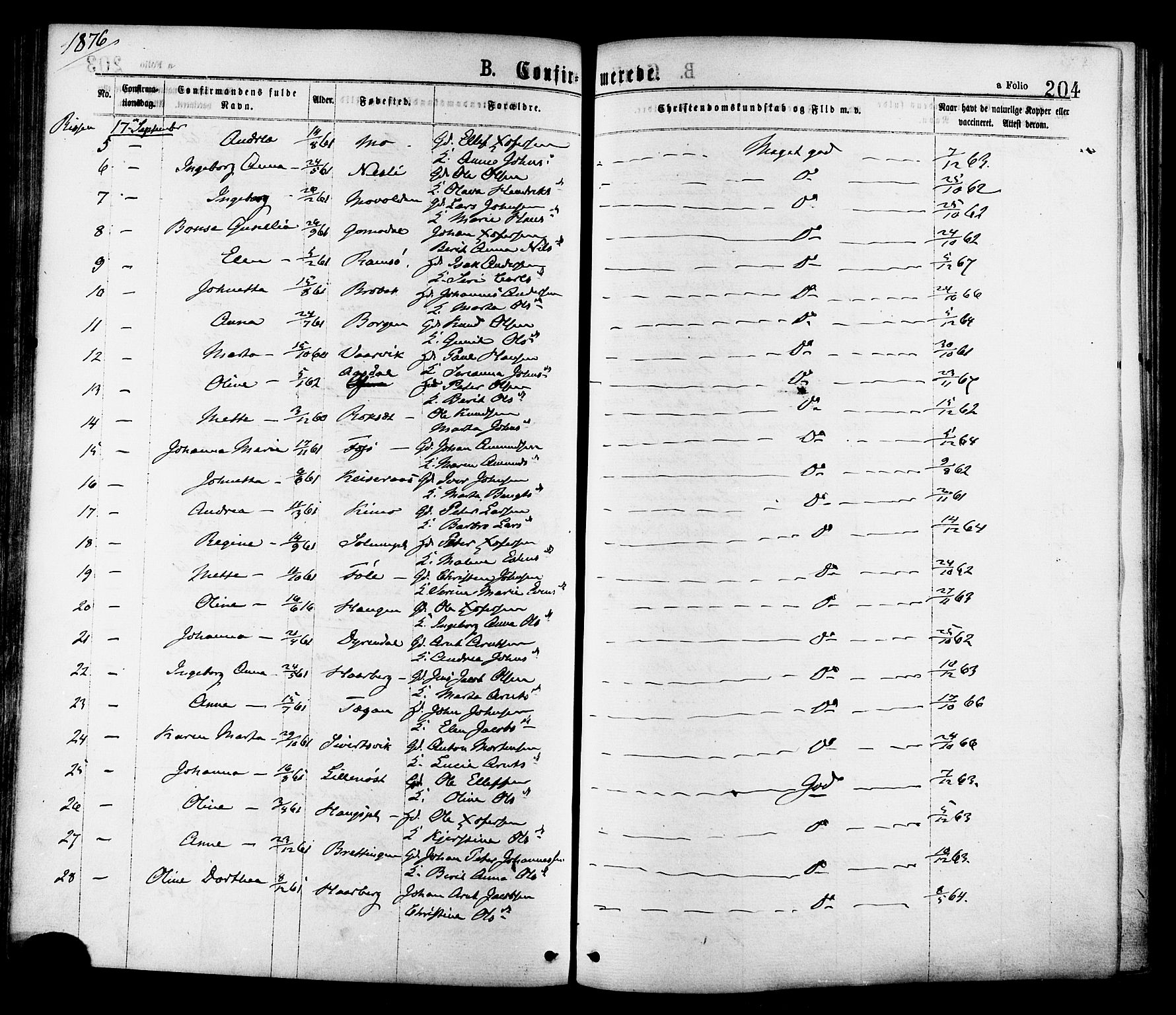 Ministerialprotokoller, klokkerbøker og fødselsregistre - Sør-Trøndelag, SAT/A-1456/646/L0613: Parish register (official) no. 646A11, 1870-1884, p. 204