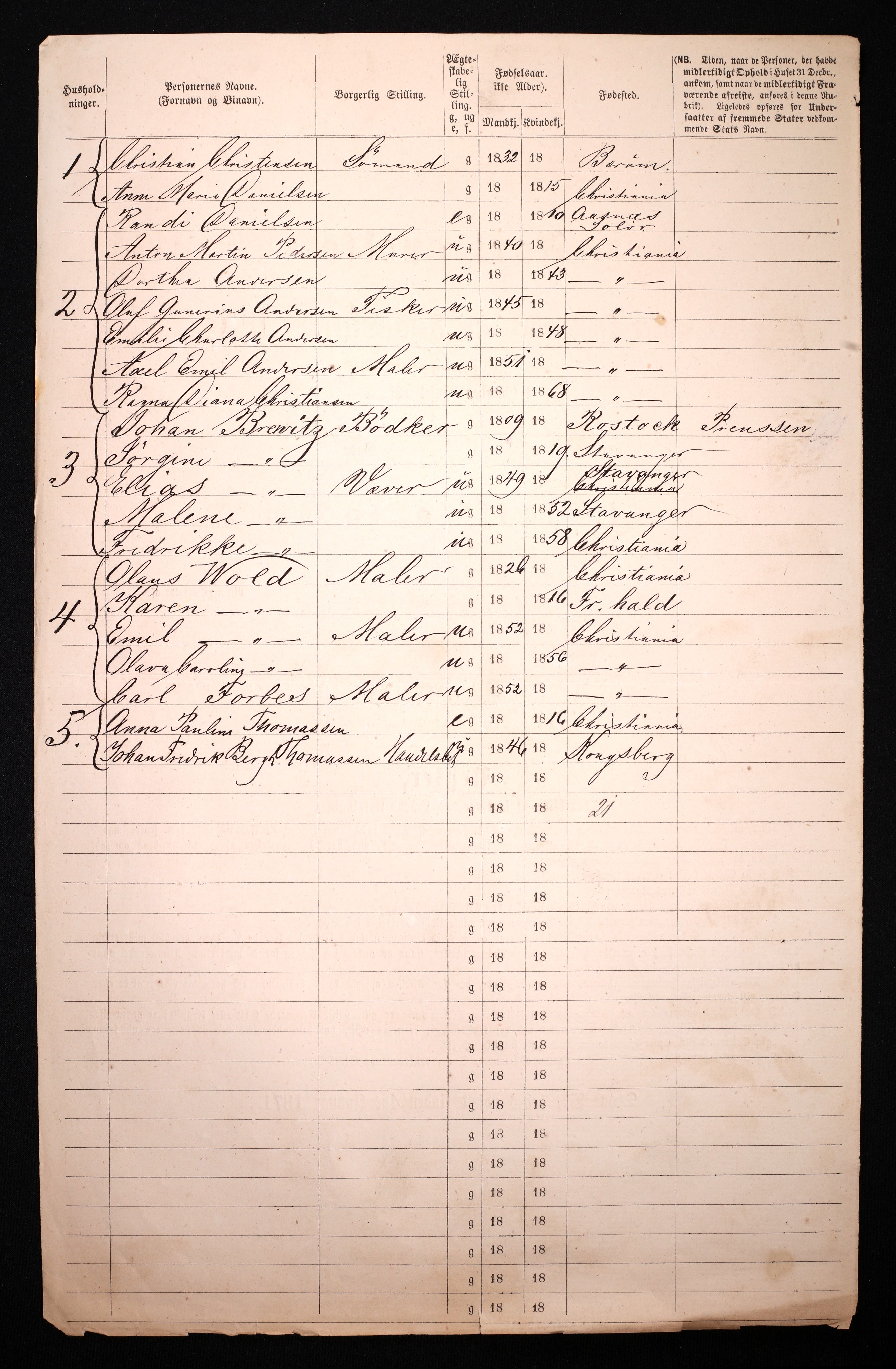 RA, 1870 census for 0301 Kristiania, 1870, p. 3569