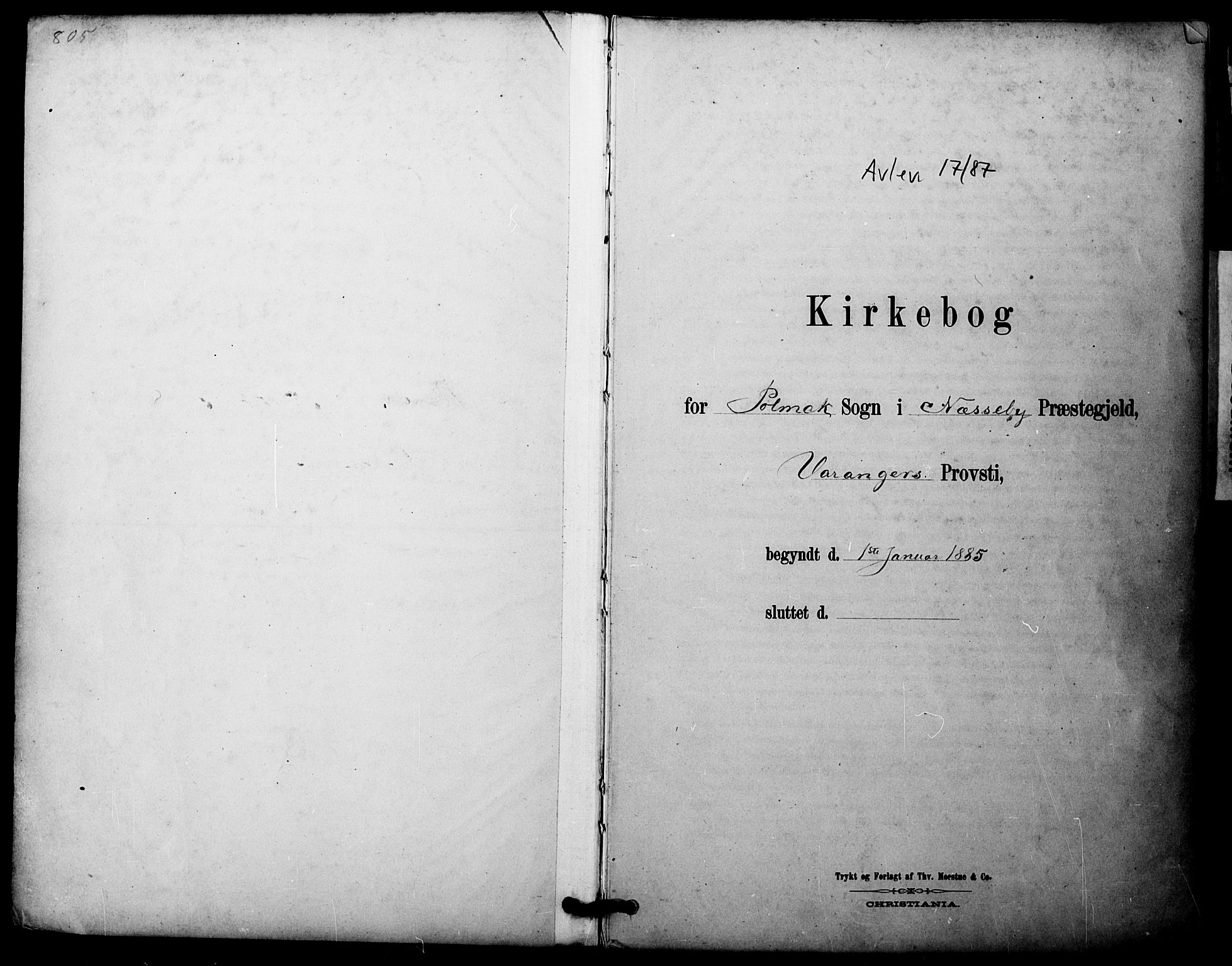 Nesseby sokneprestkontor, SATØ/S-1330/H/Ha/L0005kirke: Parish register (official) no. 5, 1885-1906